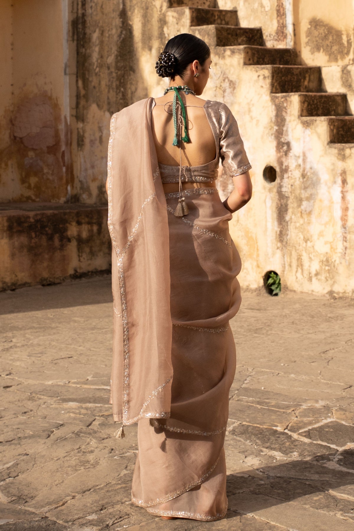 Sand Beige Saree Set