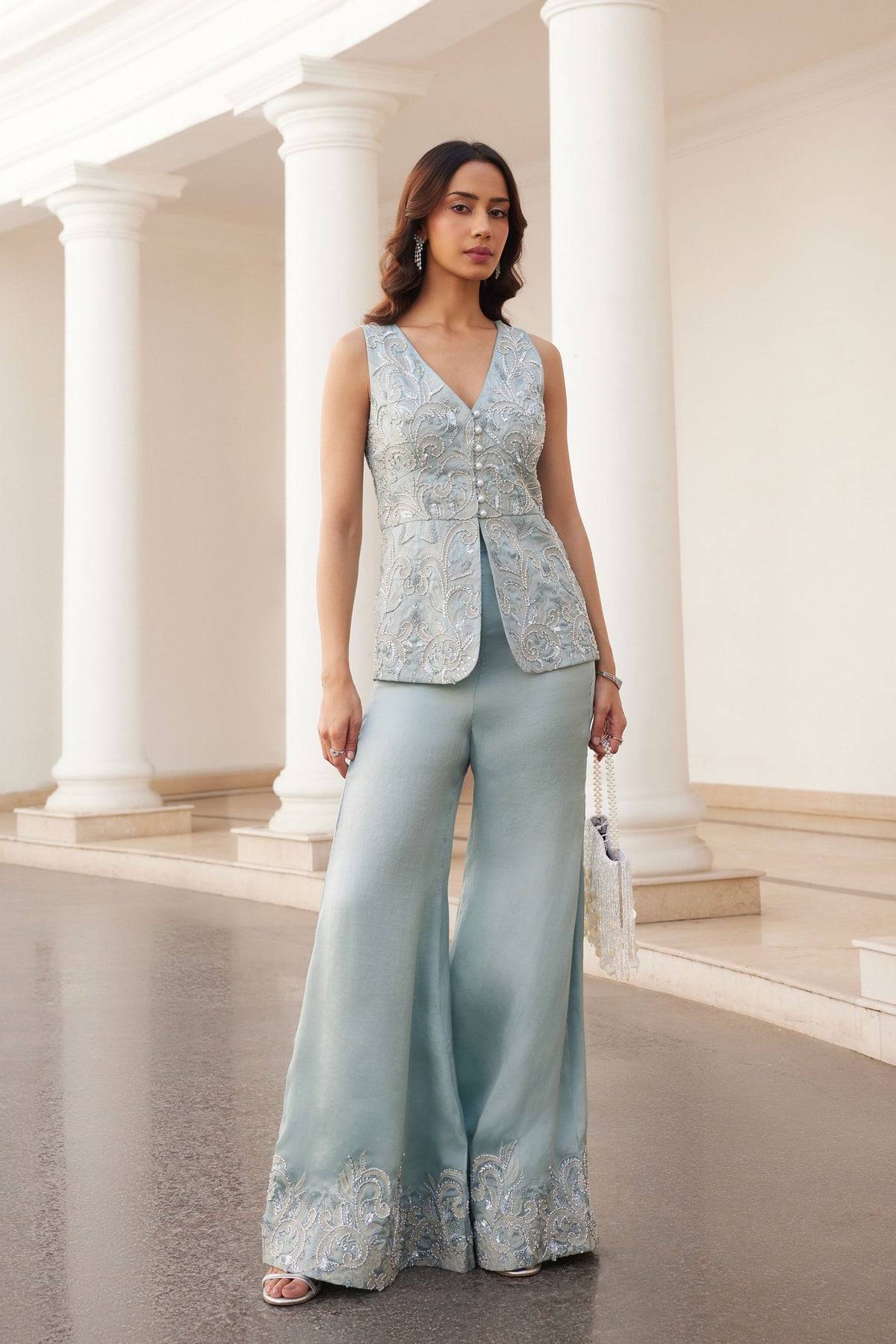 Powder Blue Peplum and Pants