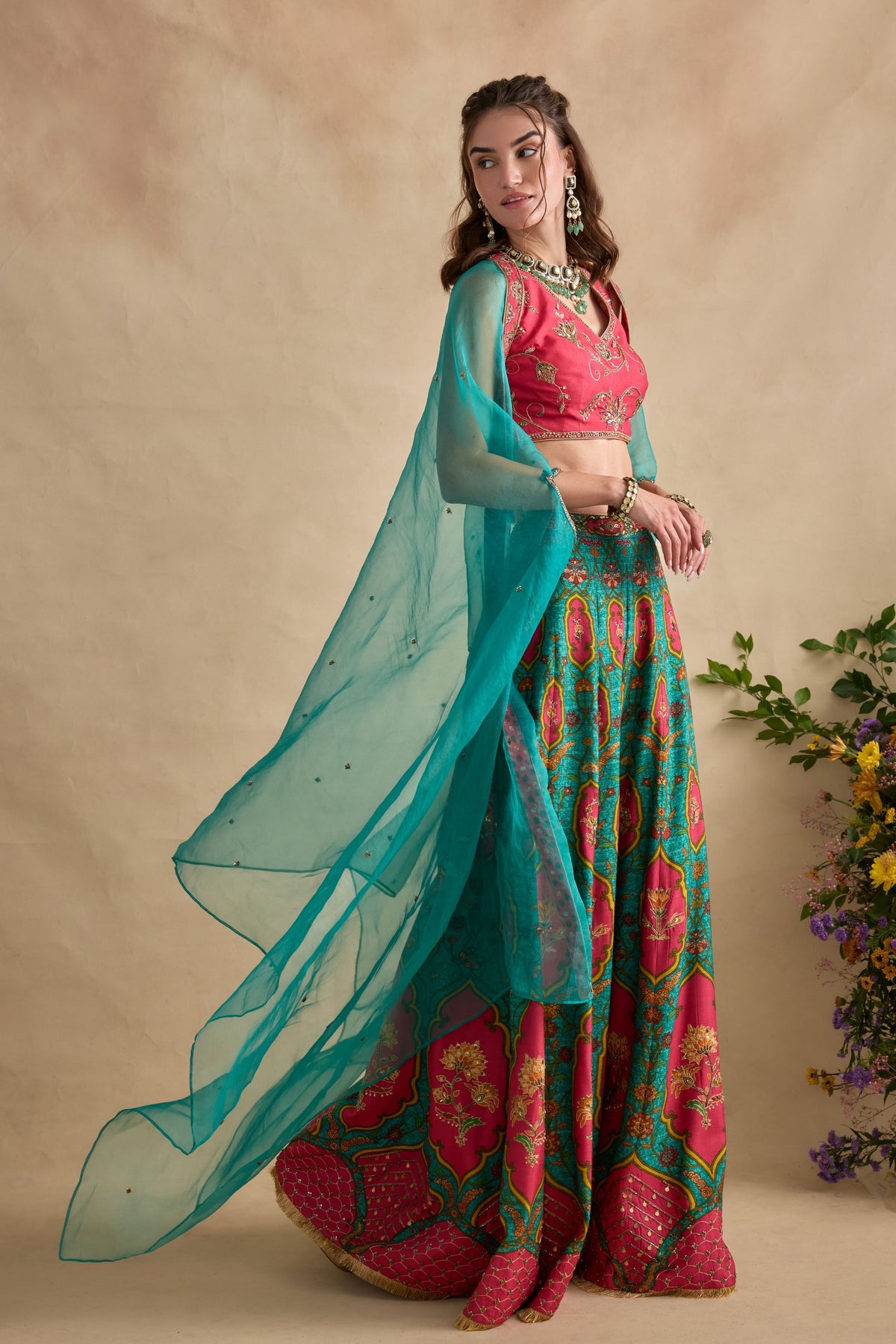 Urja Sea Blue Cape Set