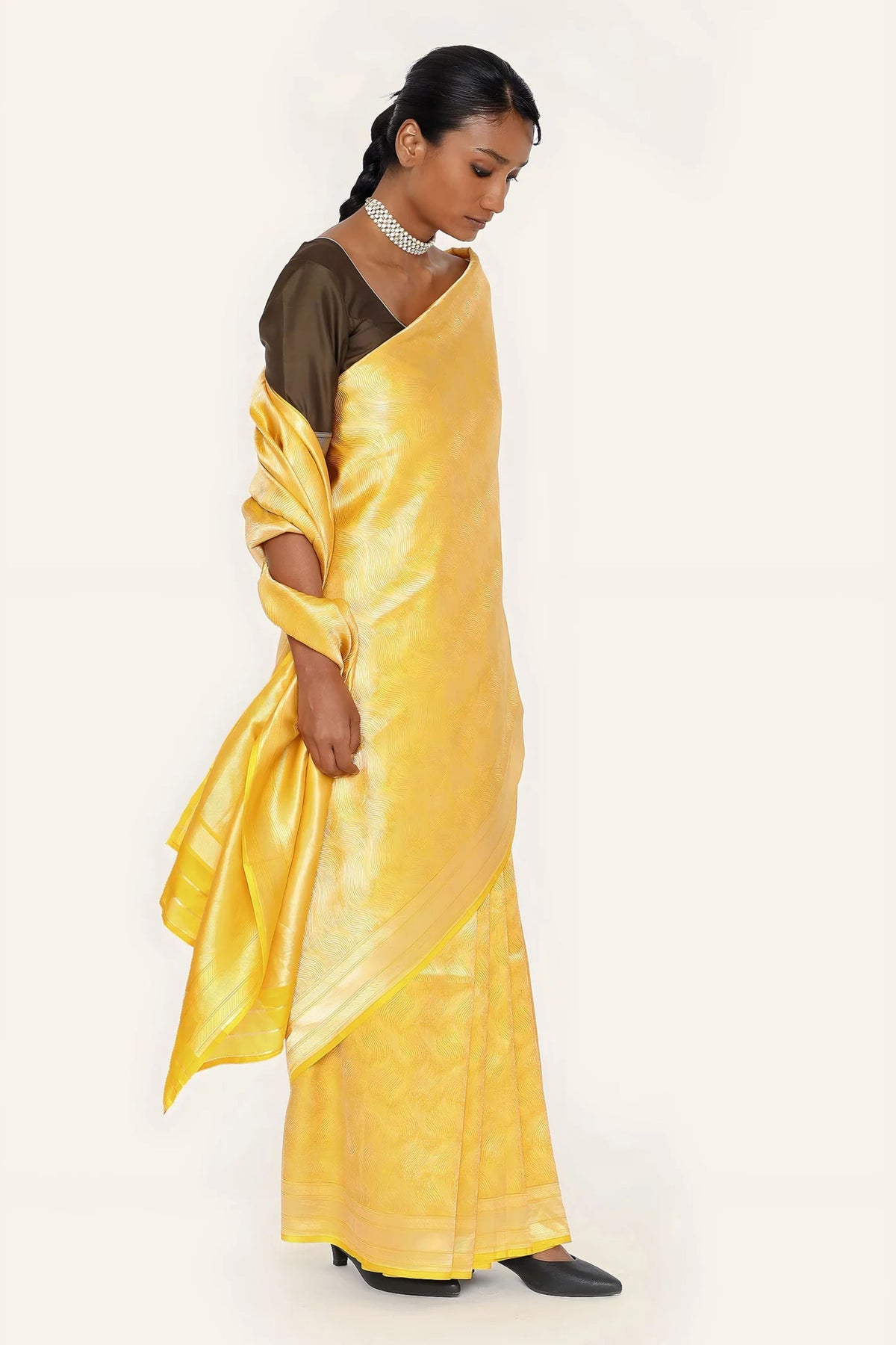 Mustard Gold Jari Sarees