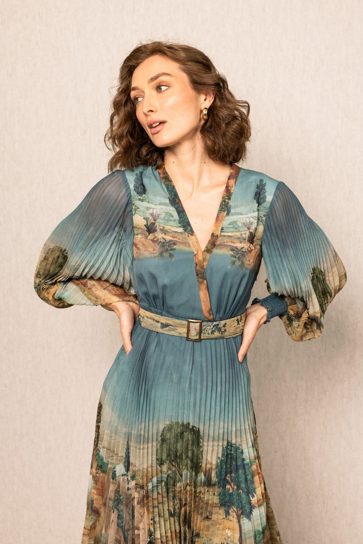Evora Pleated Dress