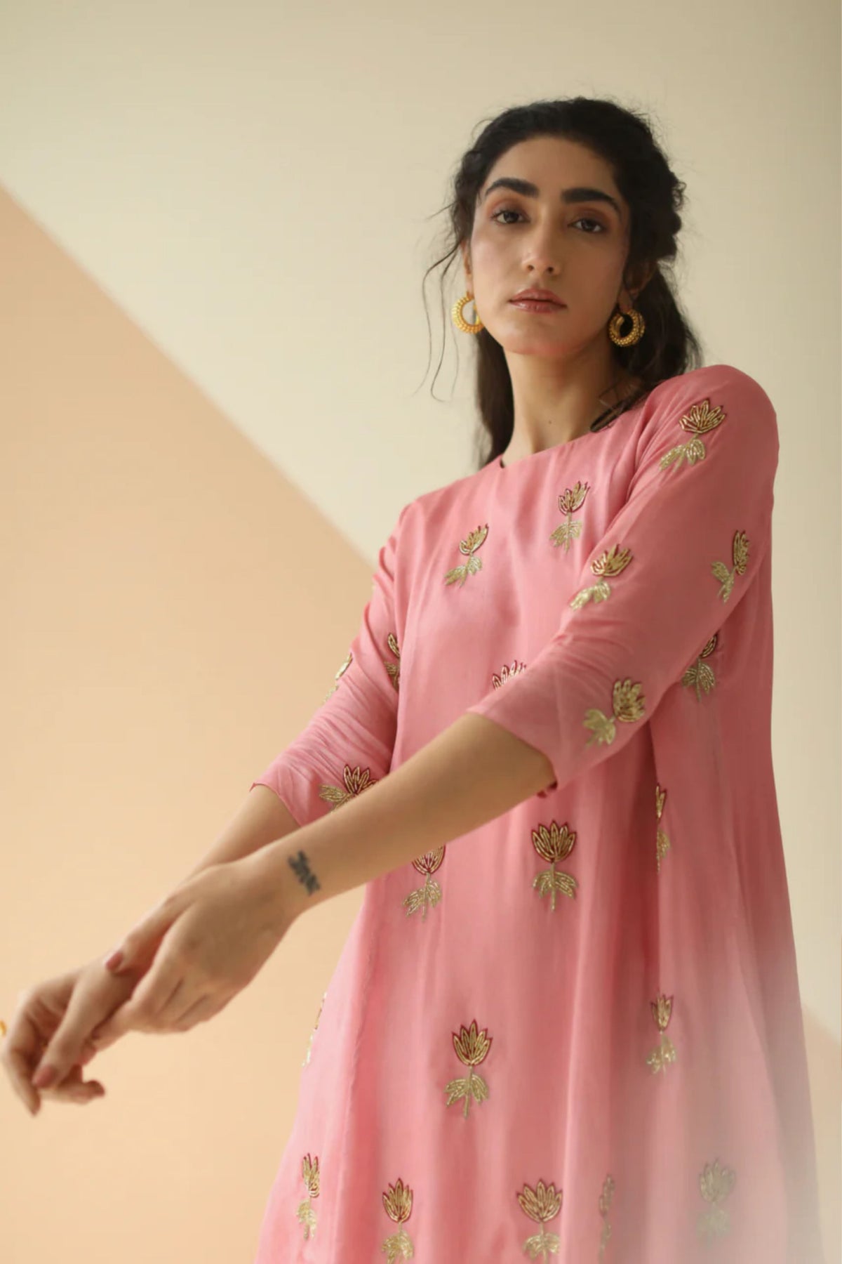 Pink mauve dhoti