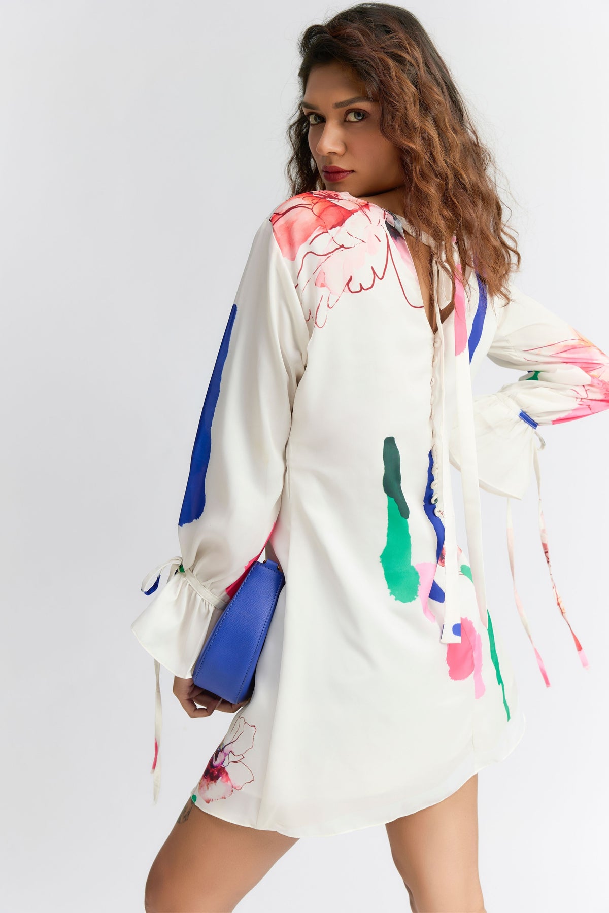 Colour Splash Printed Short Dress
