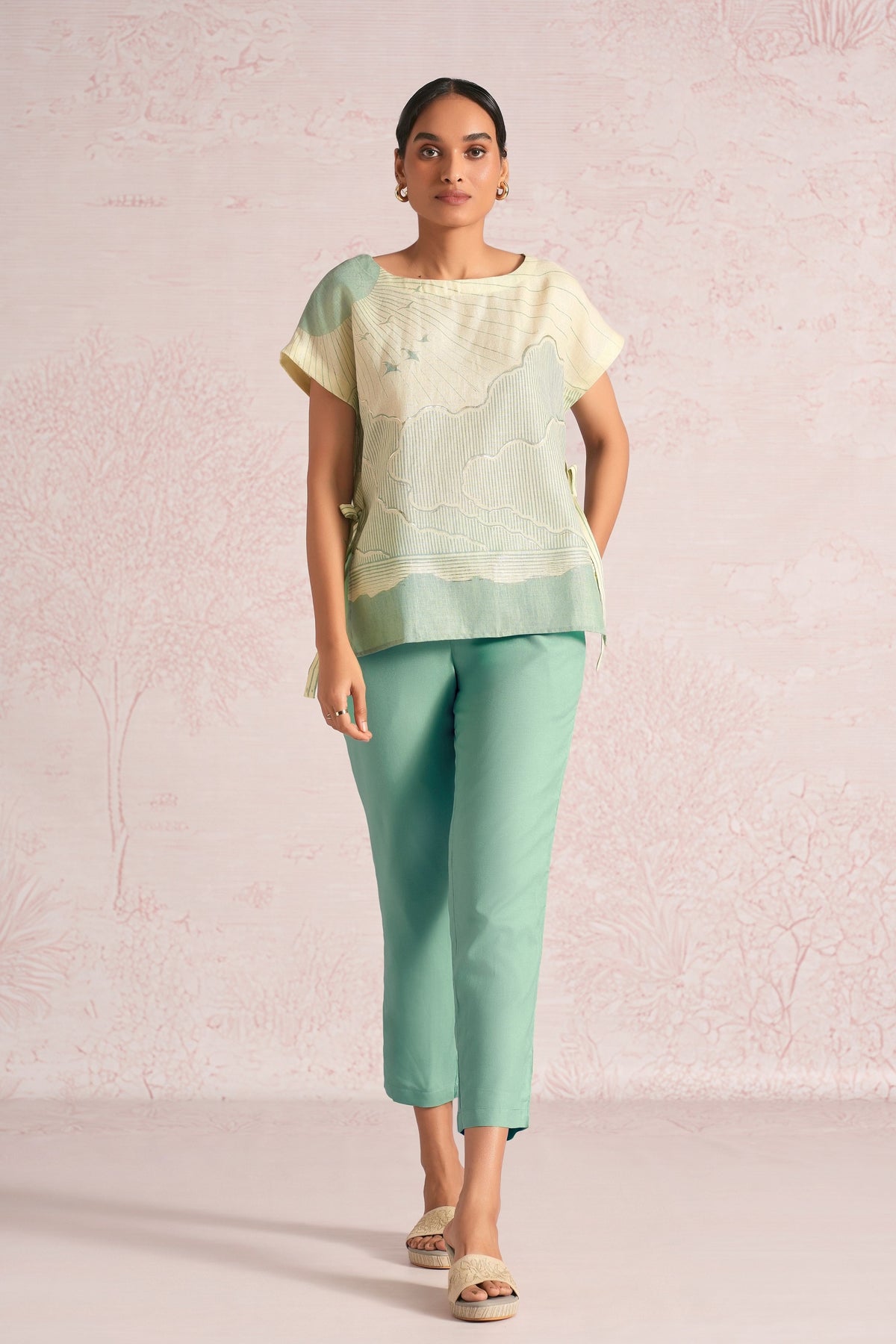 Silver Sea Green Top