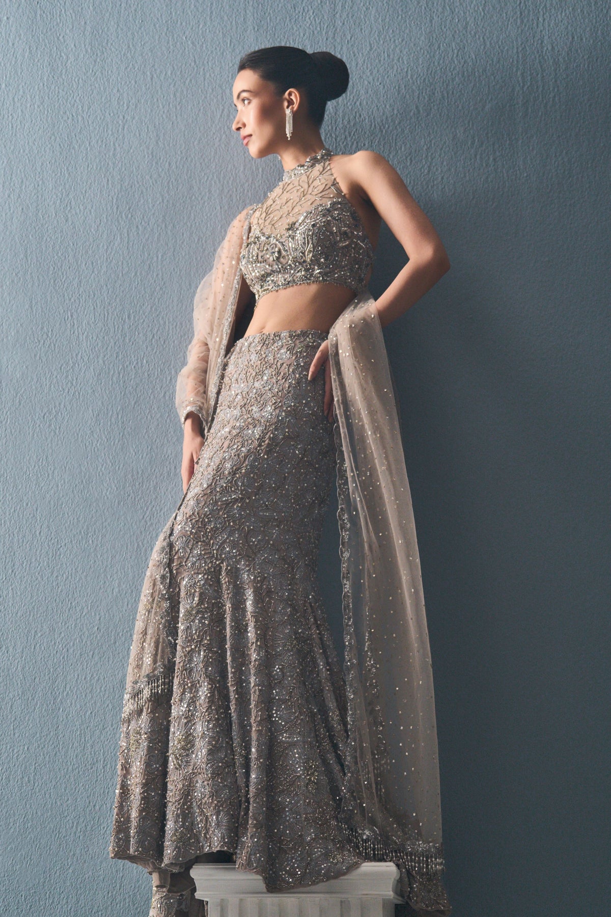 Georgette Fit N Flare Lehenga Set