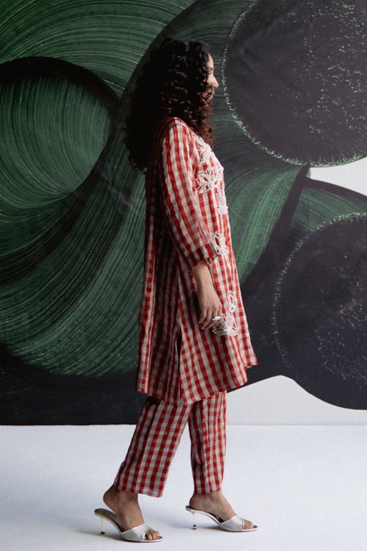 Red Check Tunic With Pants