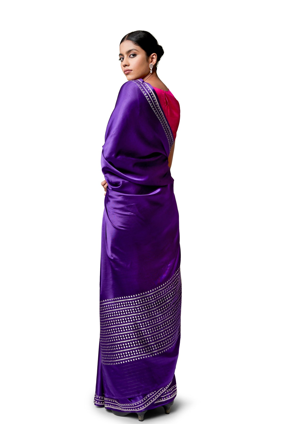Purple Gajji Satin Saree