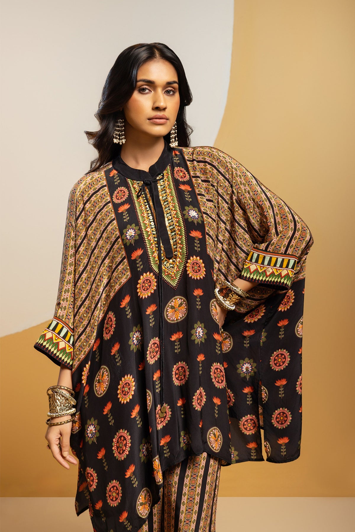 Balck Kimono Kurta Set