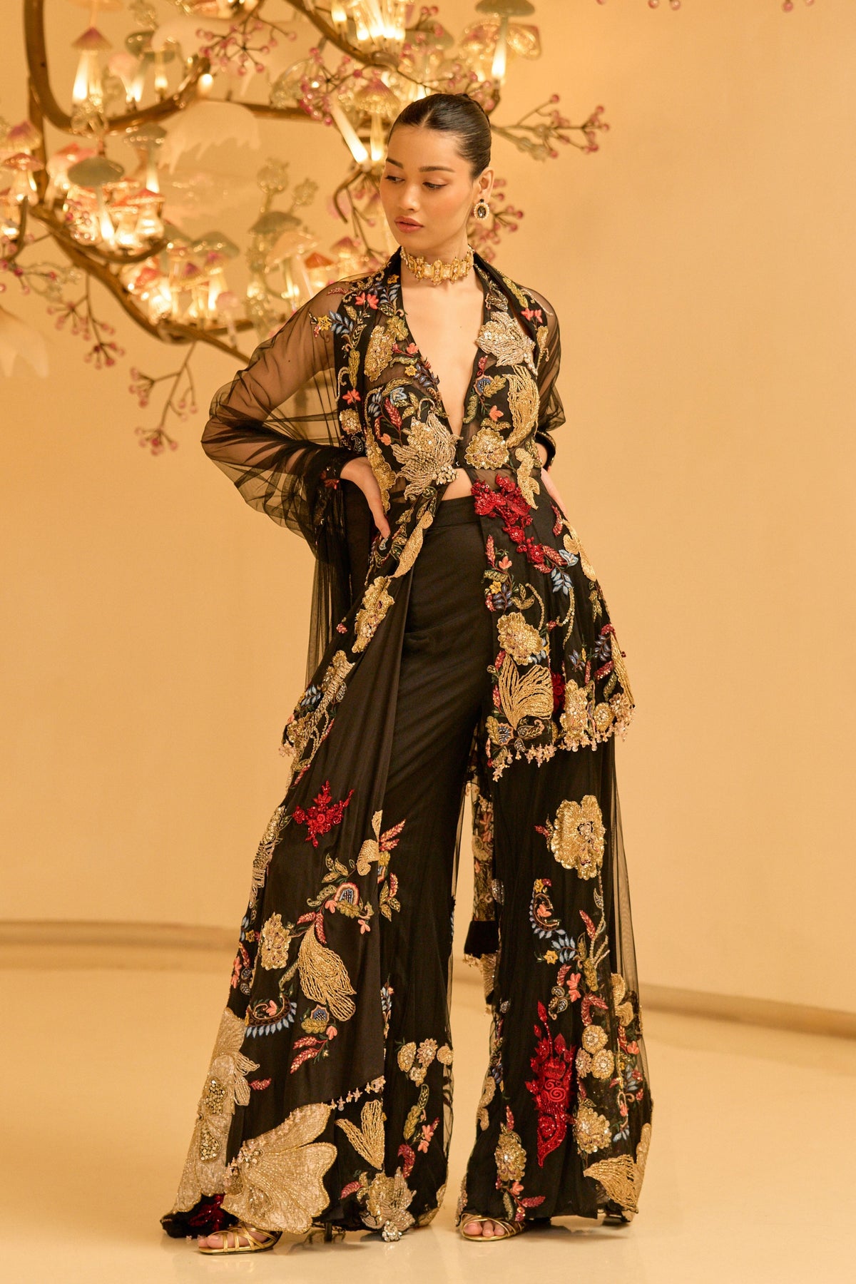 Noir Sharara Set