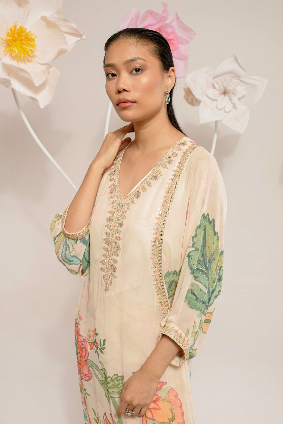 Cream Kurta Set