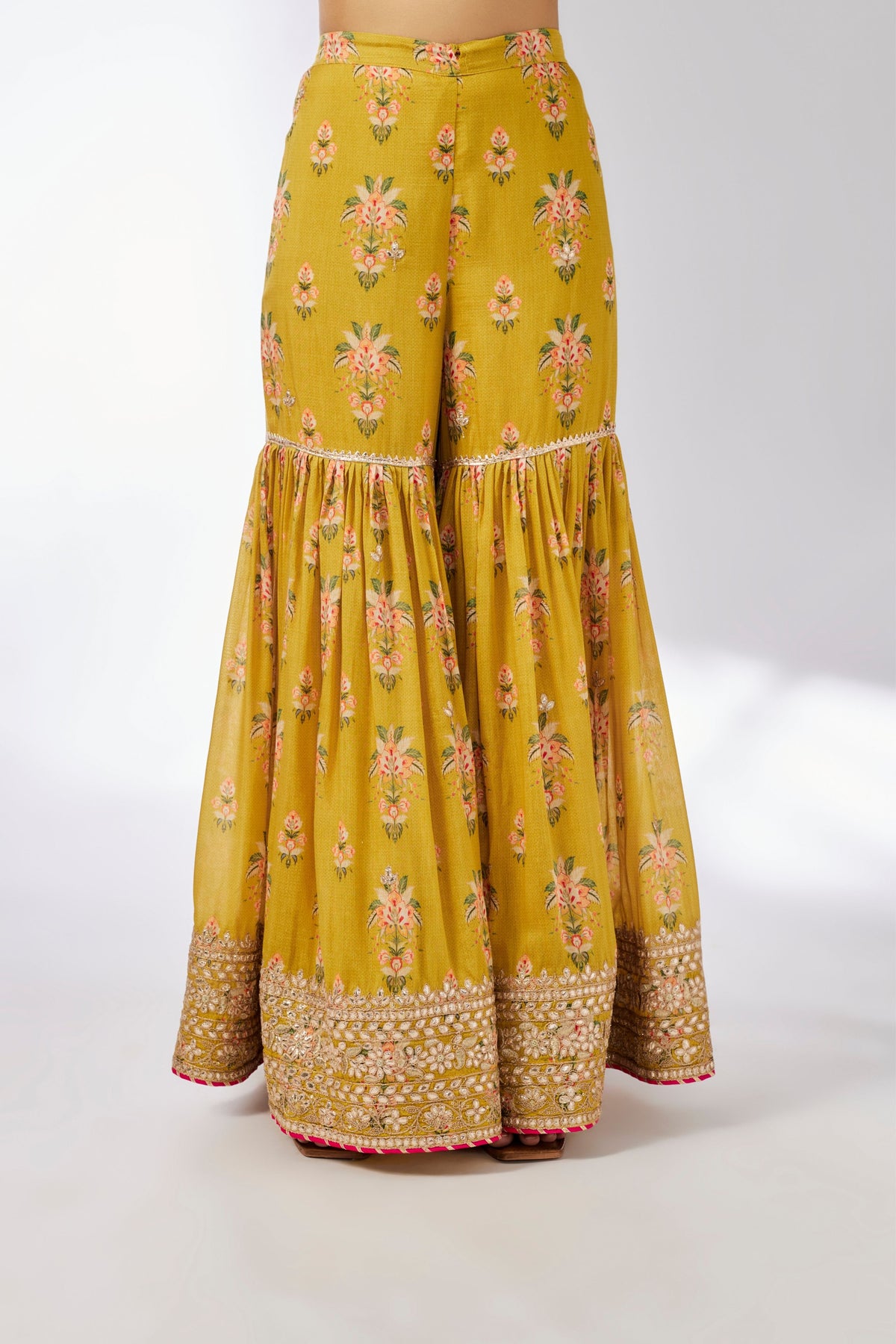 Mustard Chhaya Strappy Sharara Set