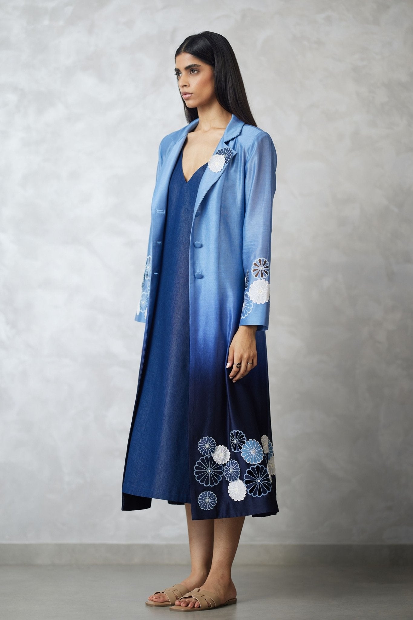 Cutwork Ombre Jacket Set - Nachiket Barve - Elahe