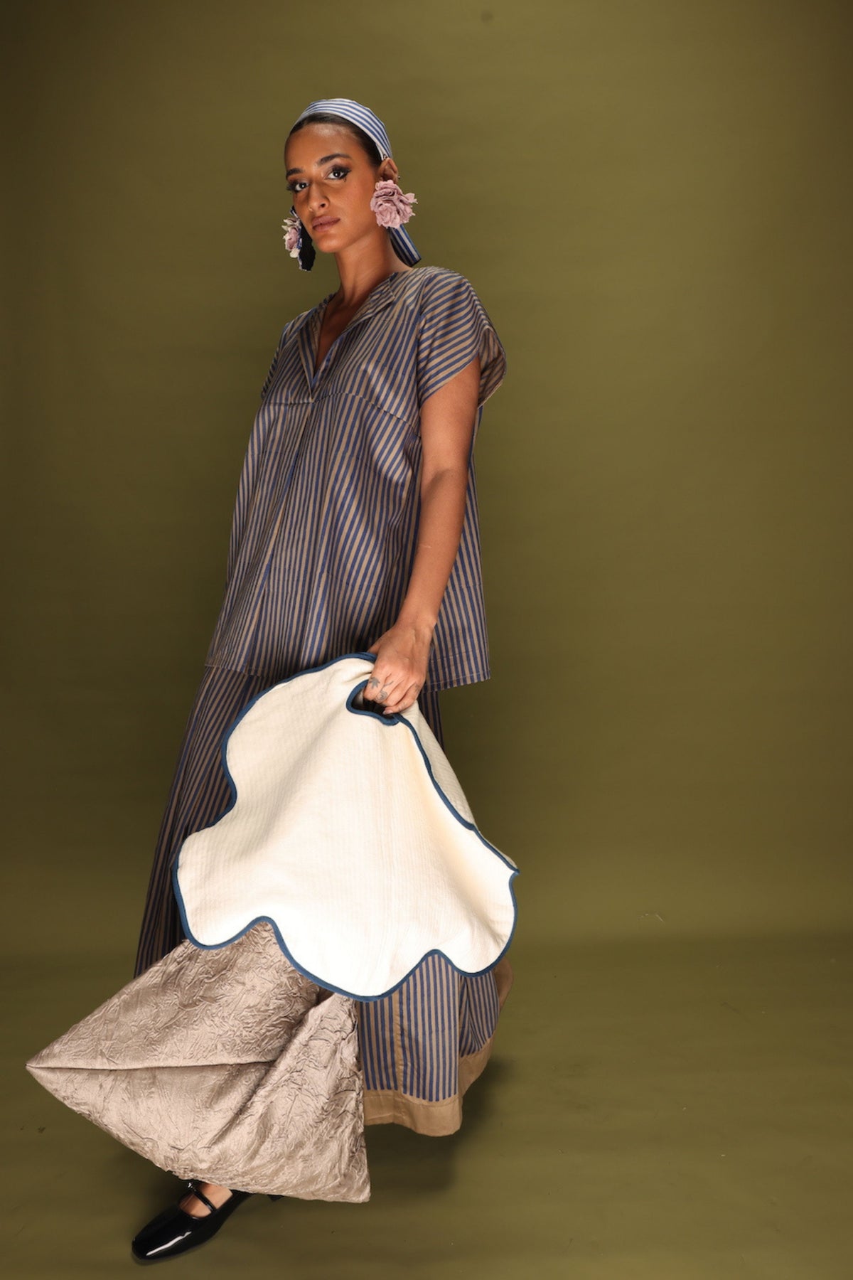 Blue and Beige Gale Skirt