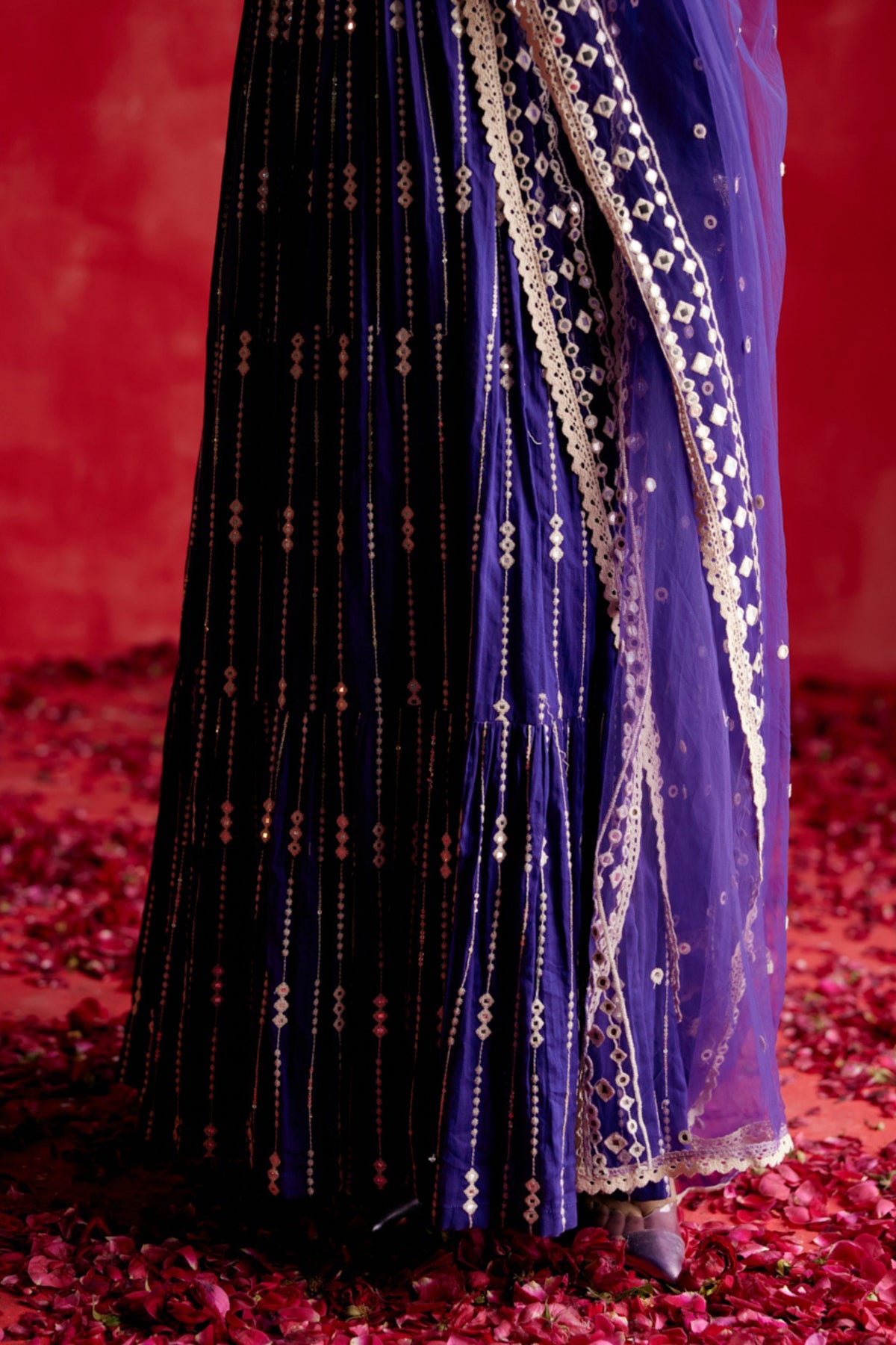 Purple Three Diamond  Anarkali Set