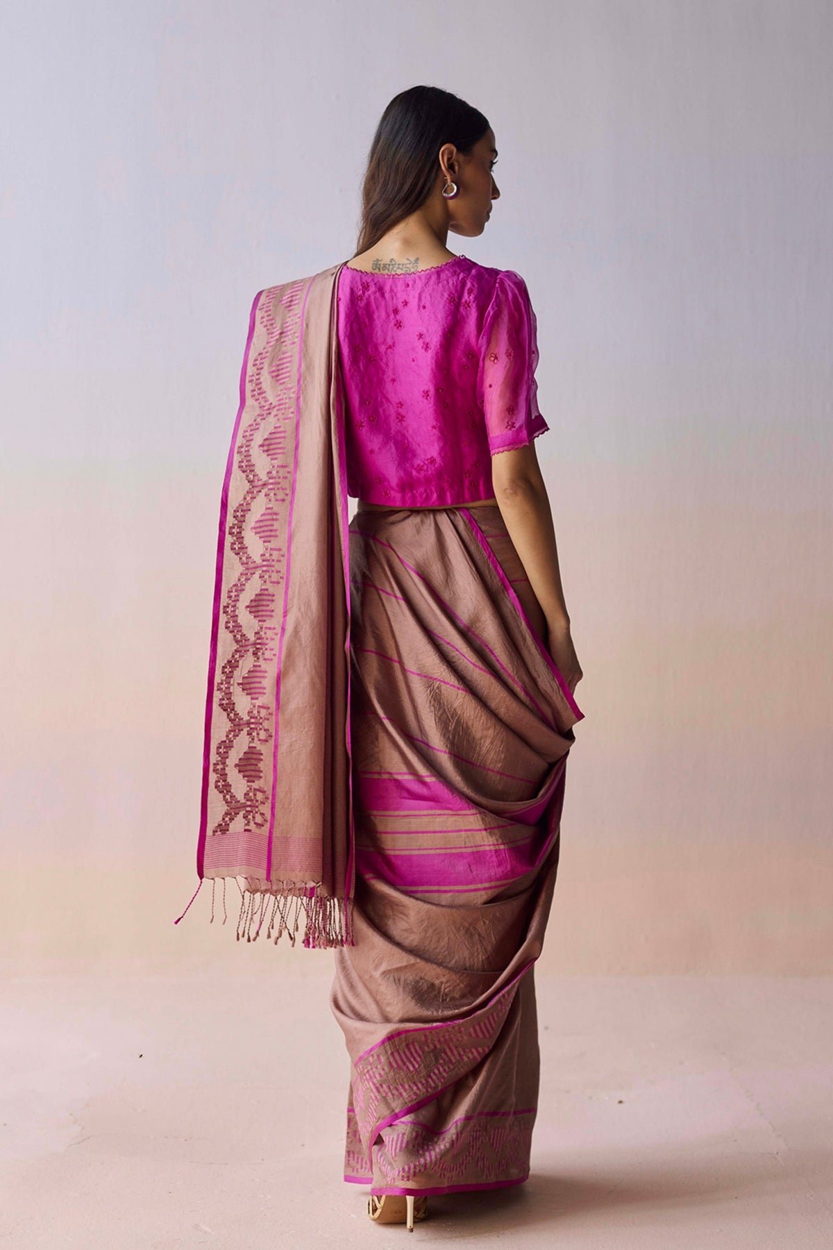 Blush Horizon Jamdani Saree
