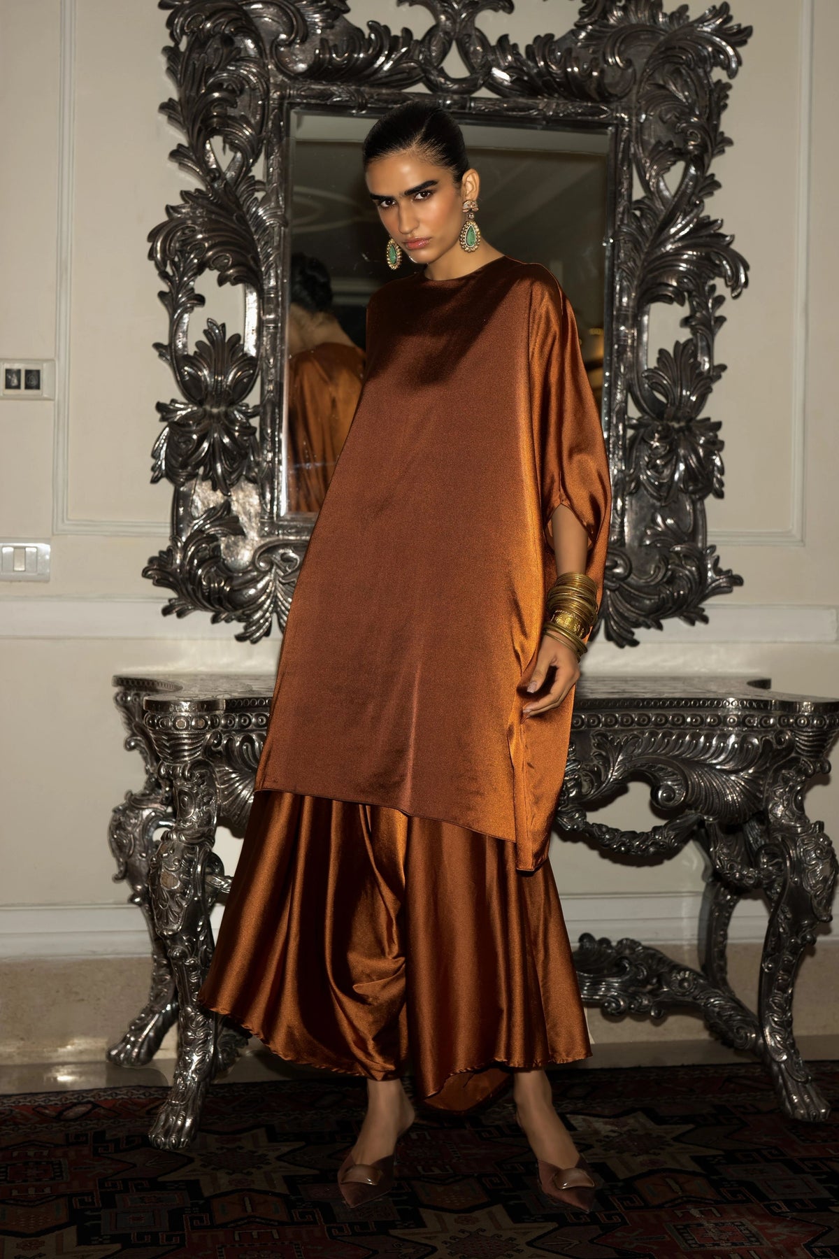 Ombre Cape Top & Culotte Pants