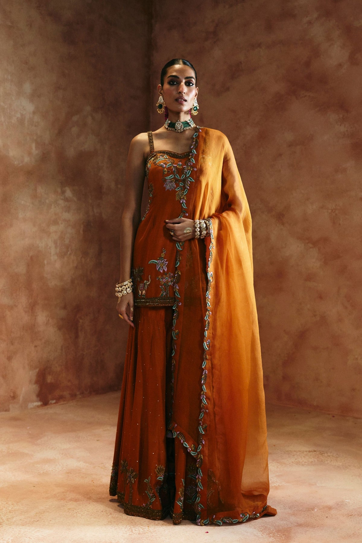 Multicoloured Sindh Zardozi Sharara Set