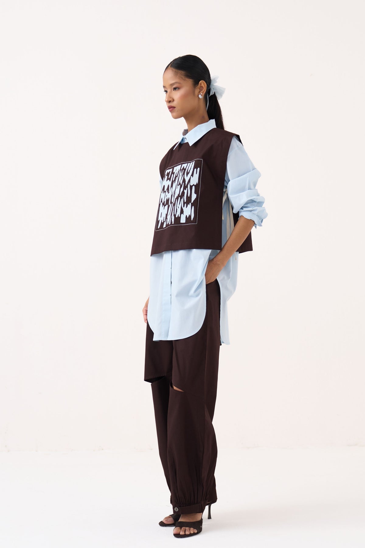Ice Blue Patch Overlay Co-Ord Set