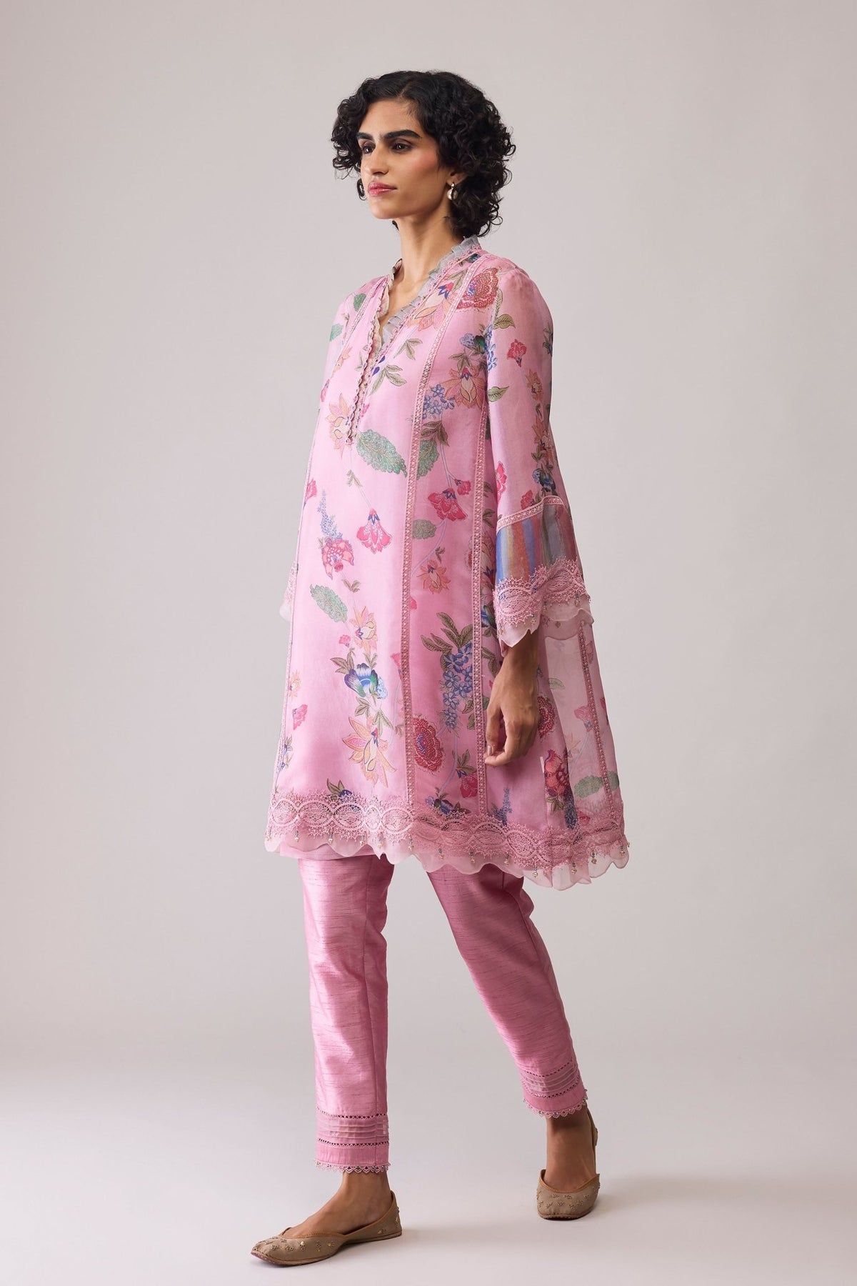 Farida Pink Print Kurta Set