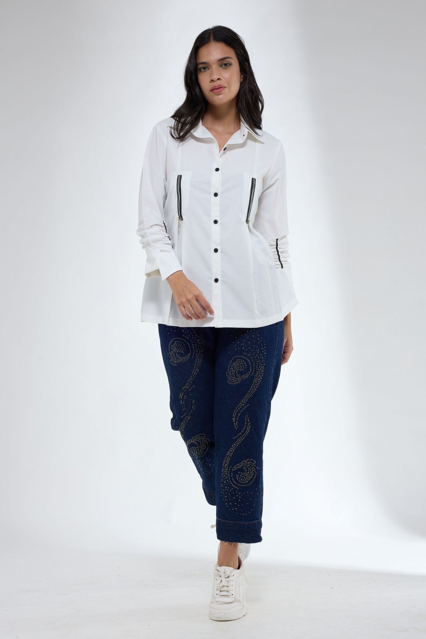 Zip Detailing Shirt - Krati Jain - Elahe