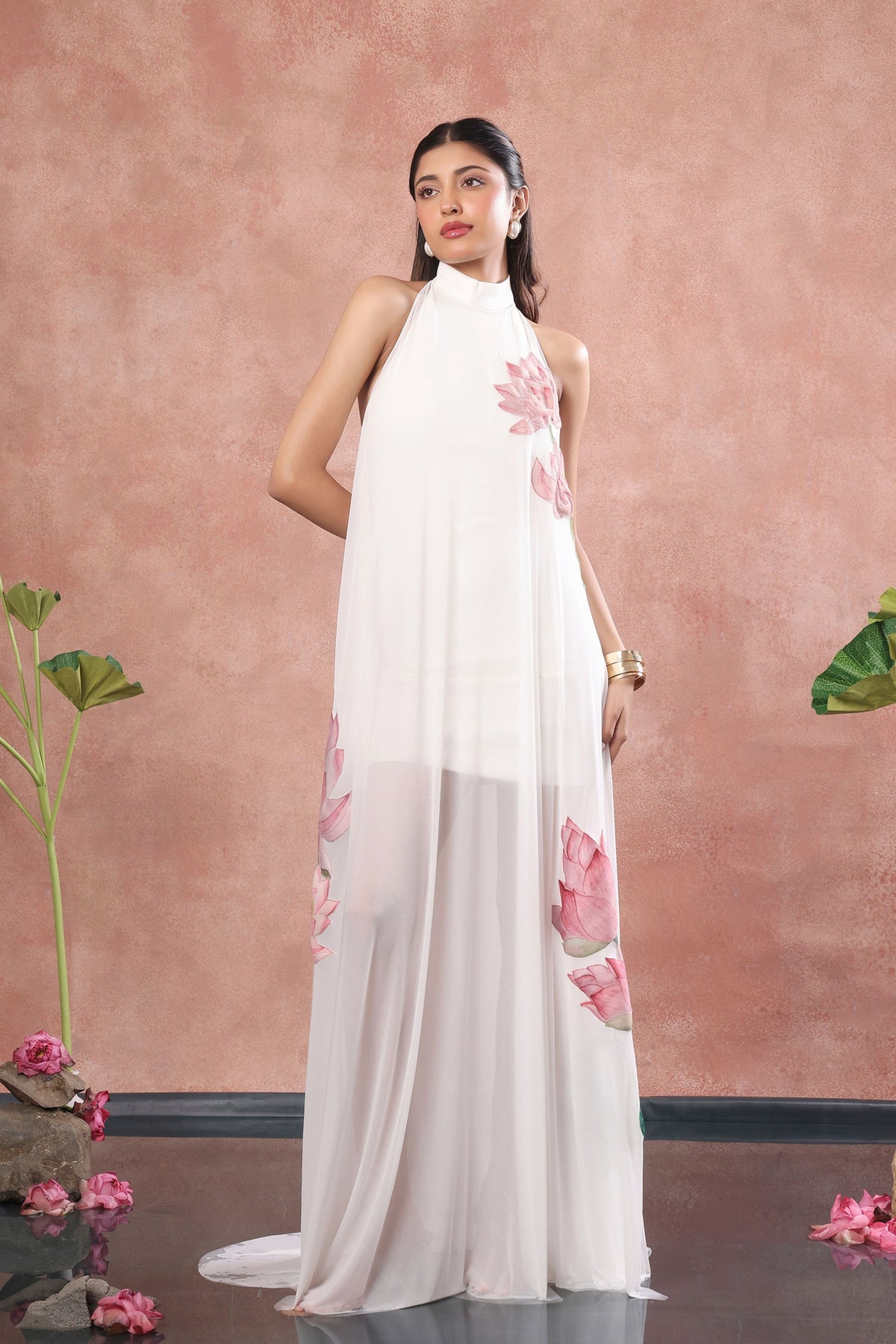 Neoprene Embro Overlay Dress Set