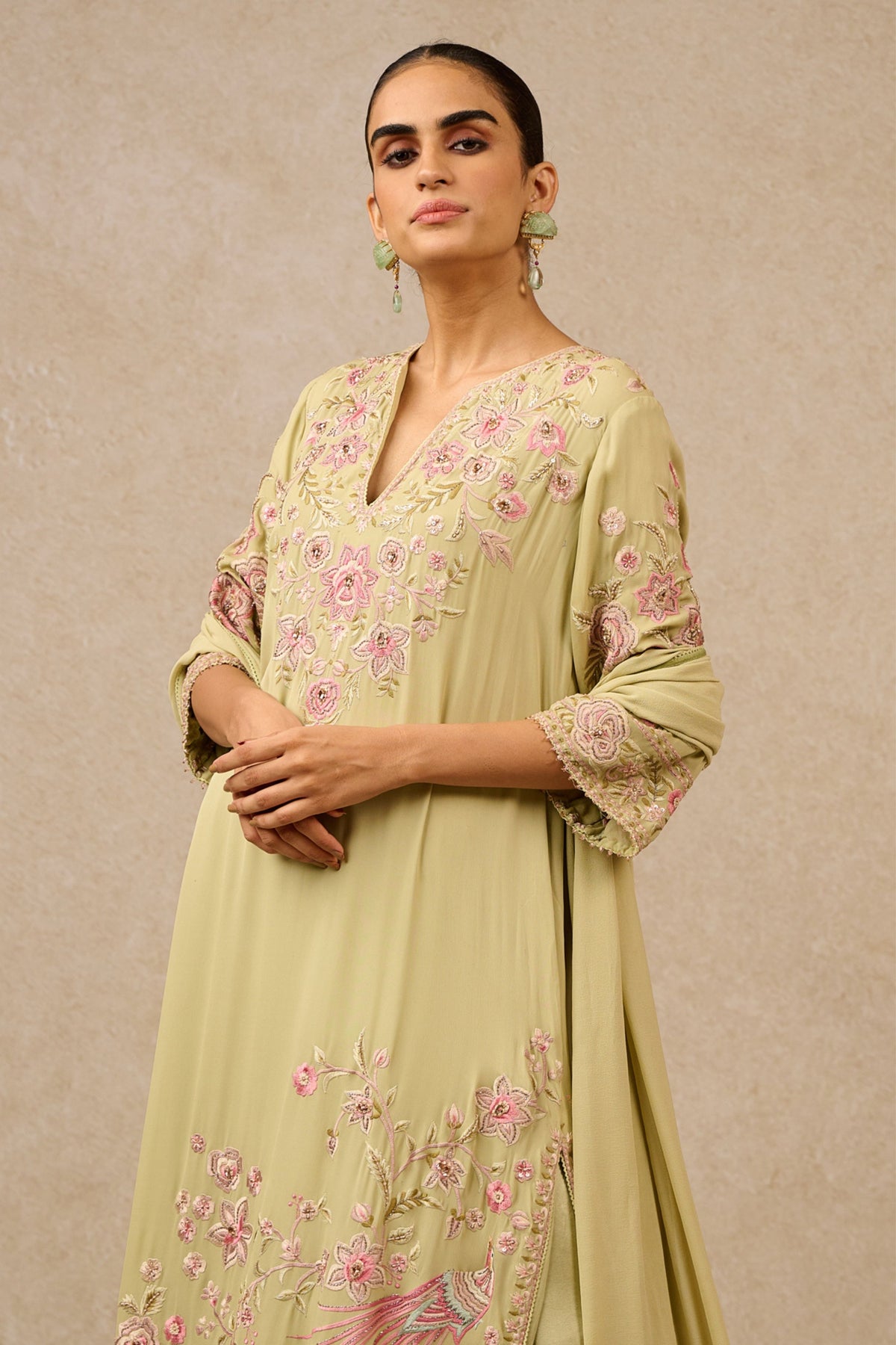 Mint Georgette Straight Kurta