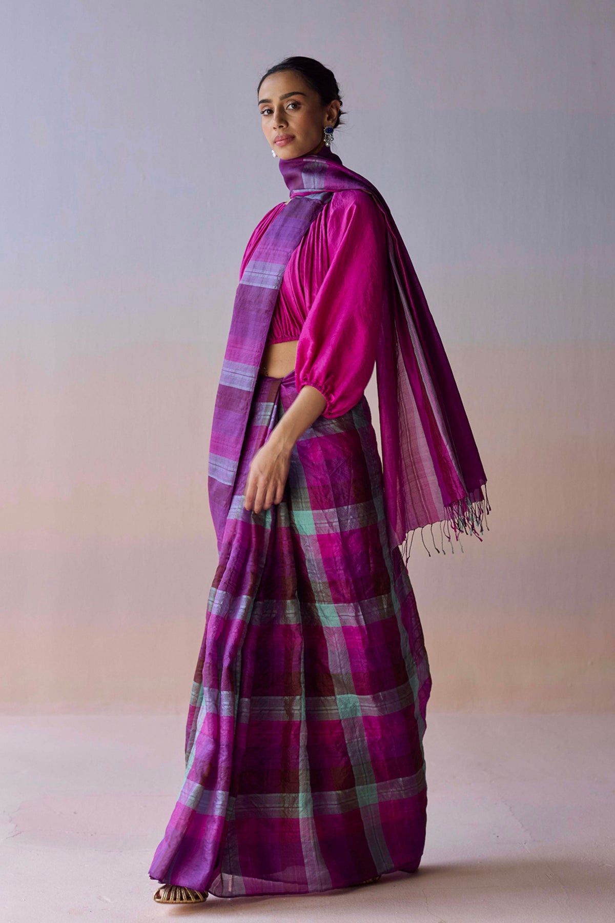 Aurora Checkered Saree