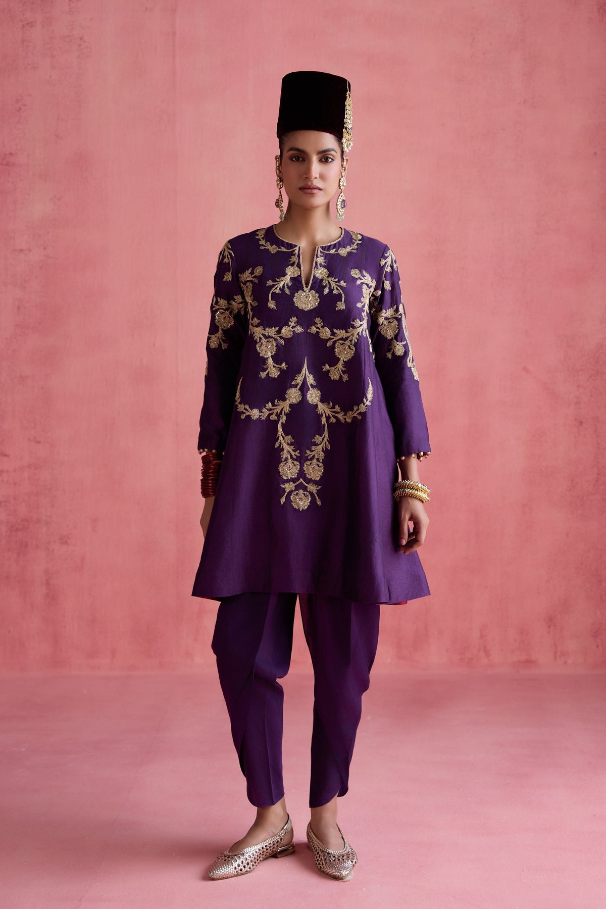 Nargis Purple Dhoti Set