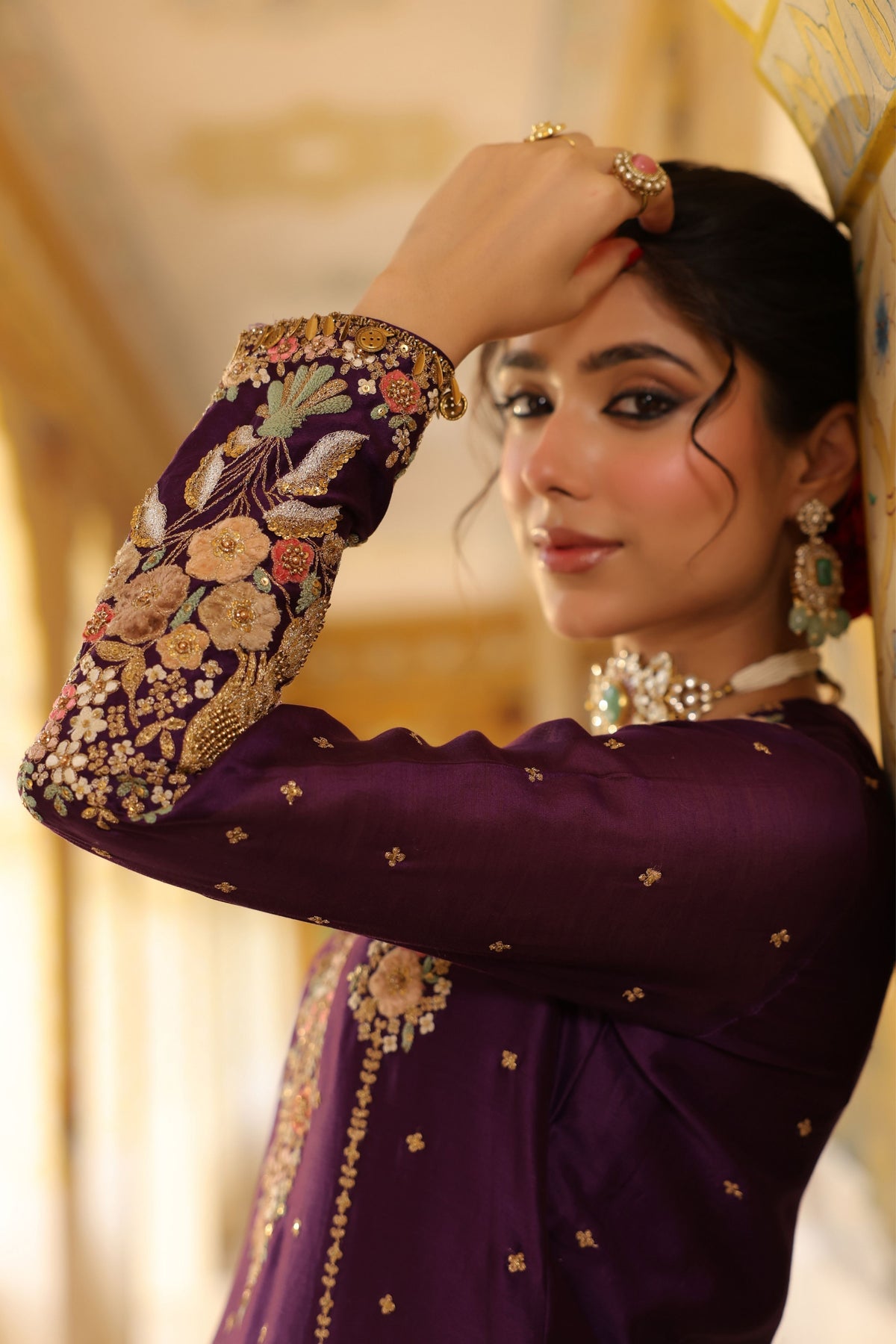 Ahista Purple Mayur Sharara Set