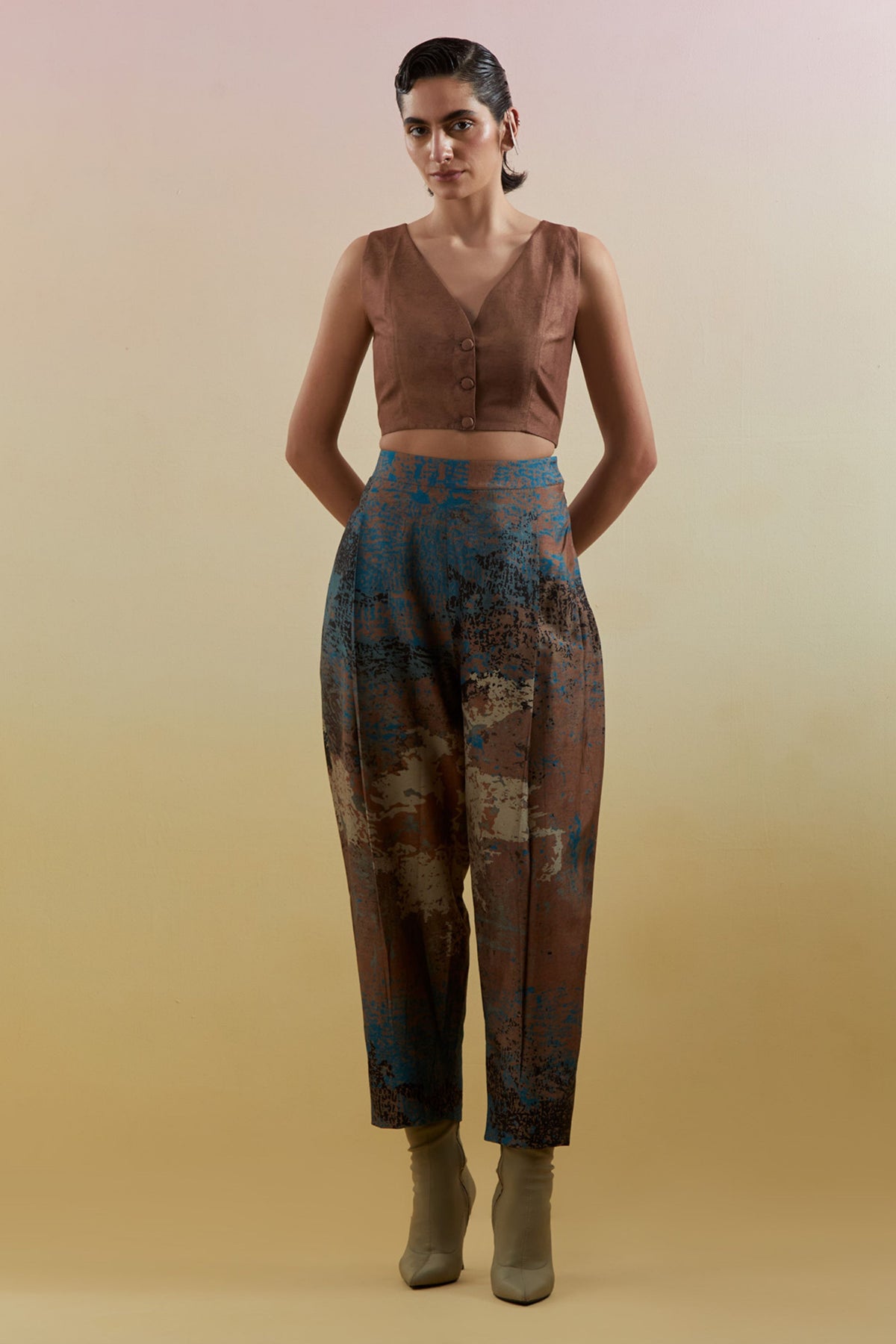 Gliss Brown & Blue Co-ord Set