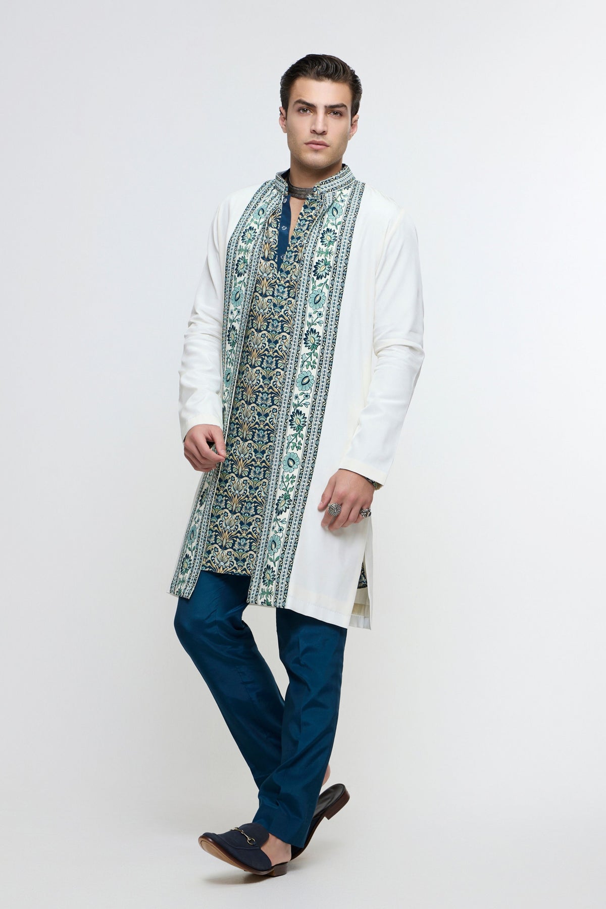 Neel Rolled Up Kurta