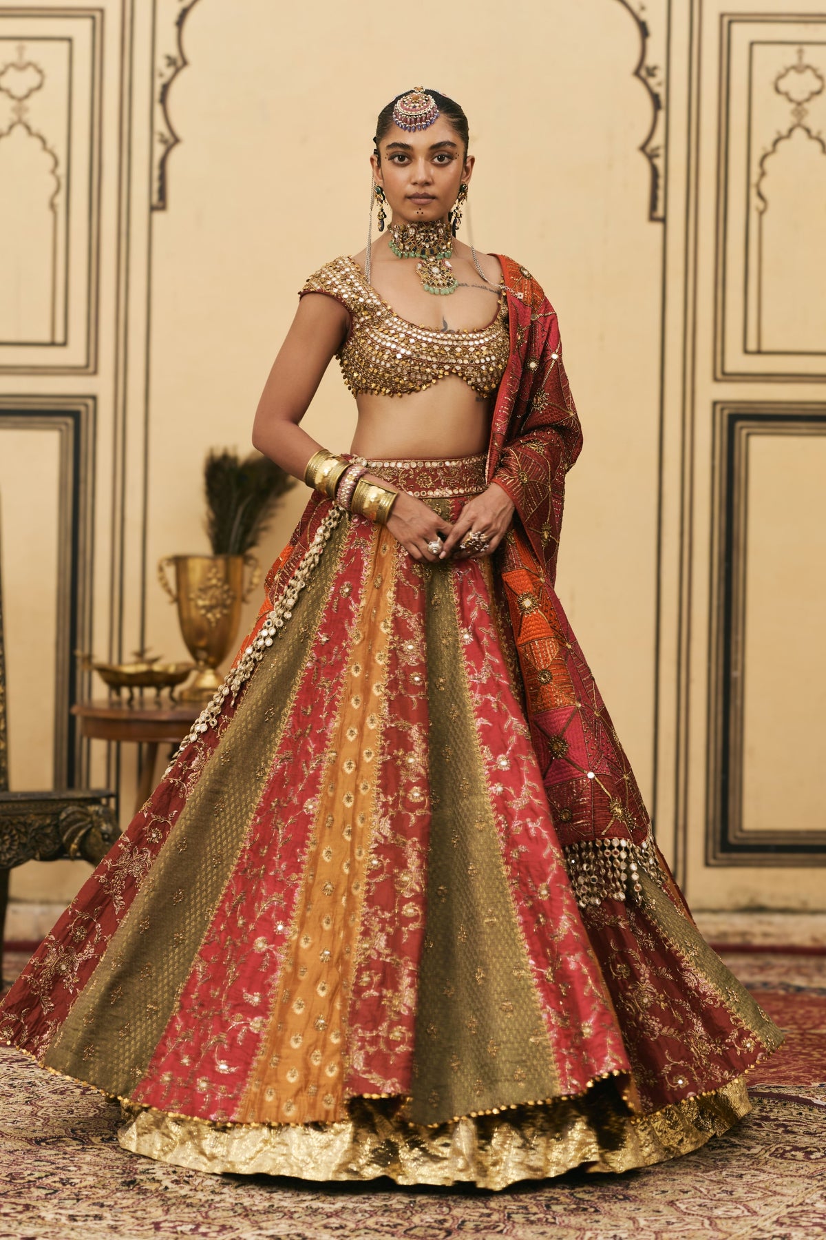 Chitrali Phulkari Lehenga Set