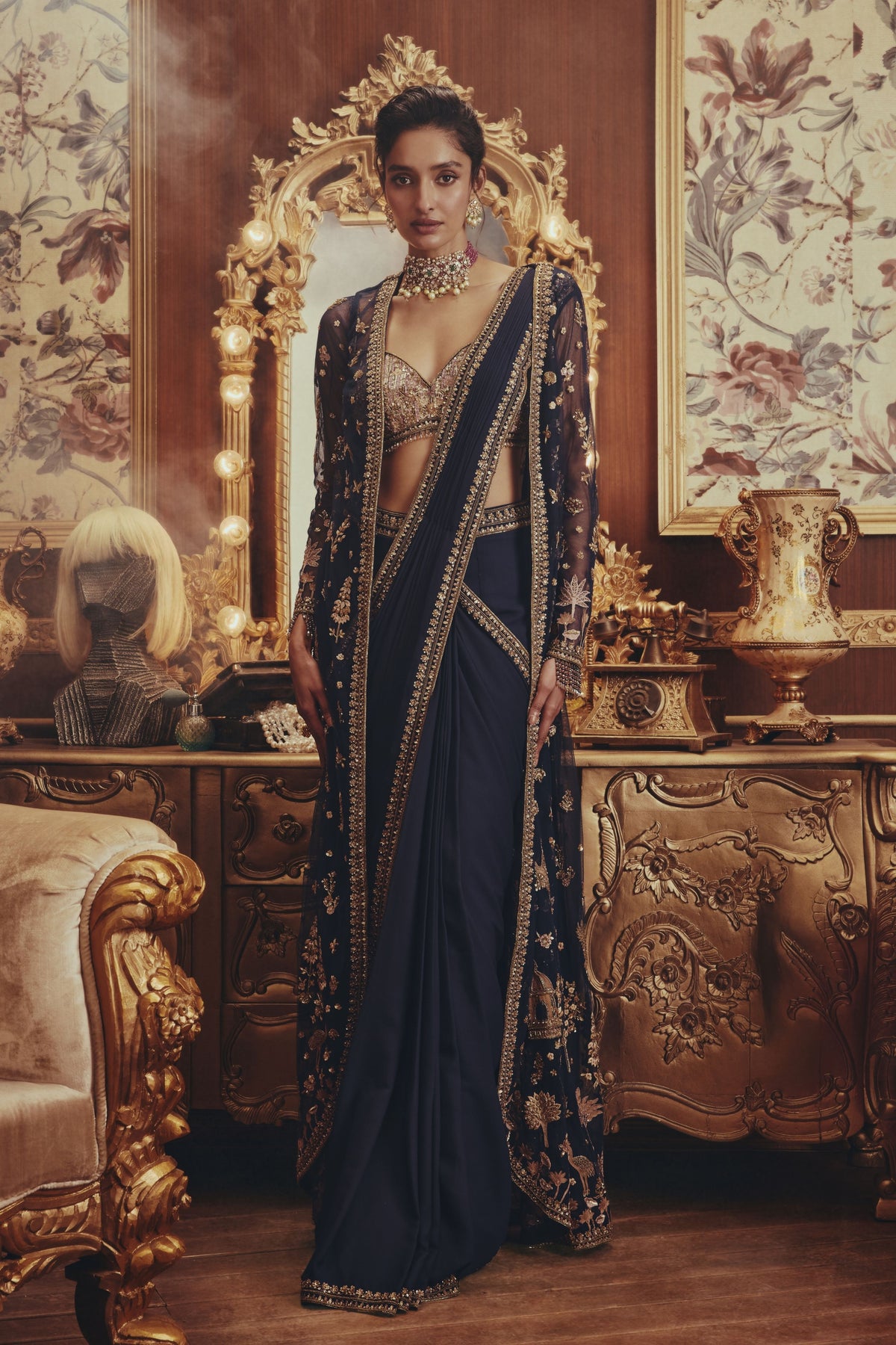 Martha Draped Saree Jacket Set