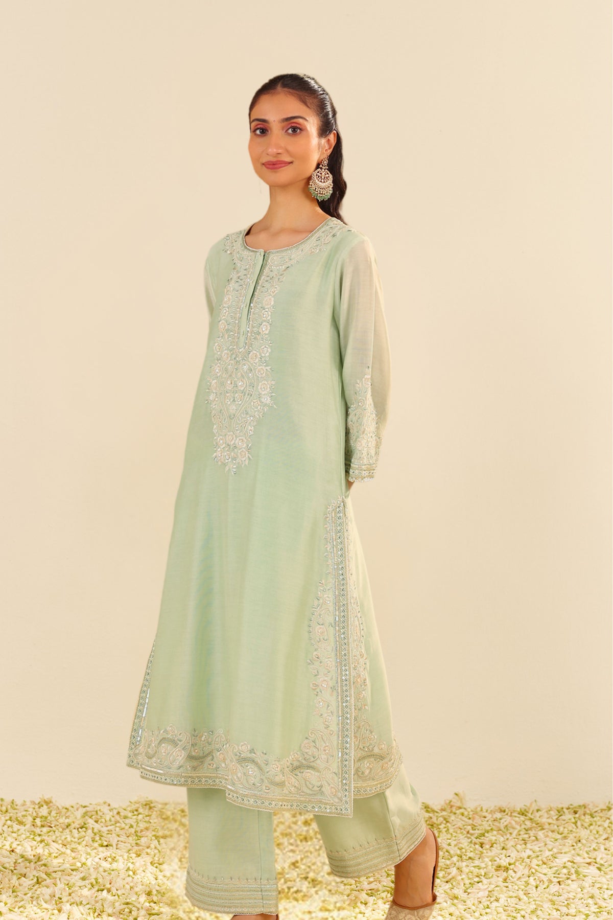 Mint Green Kurta With Palazzo