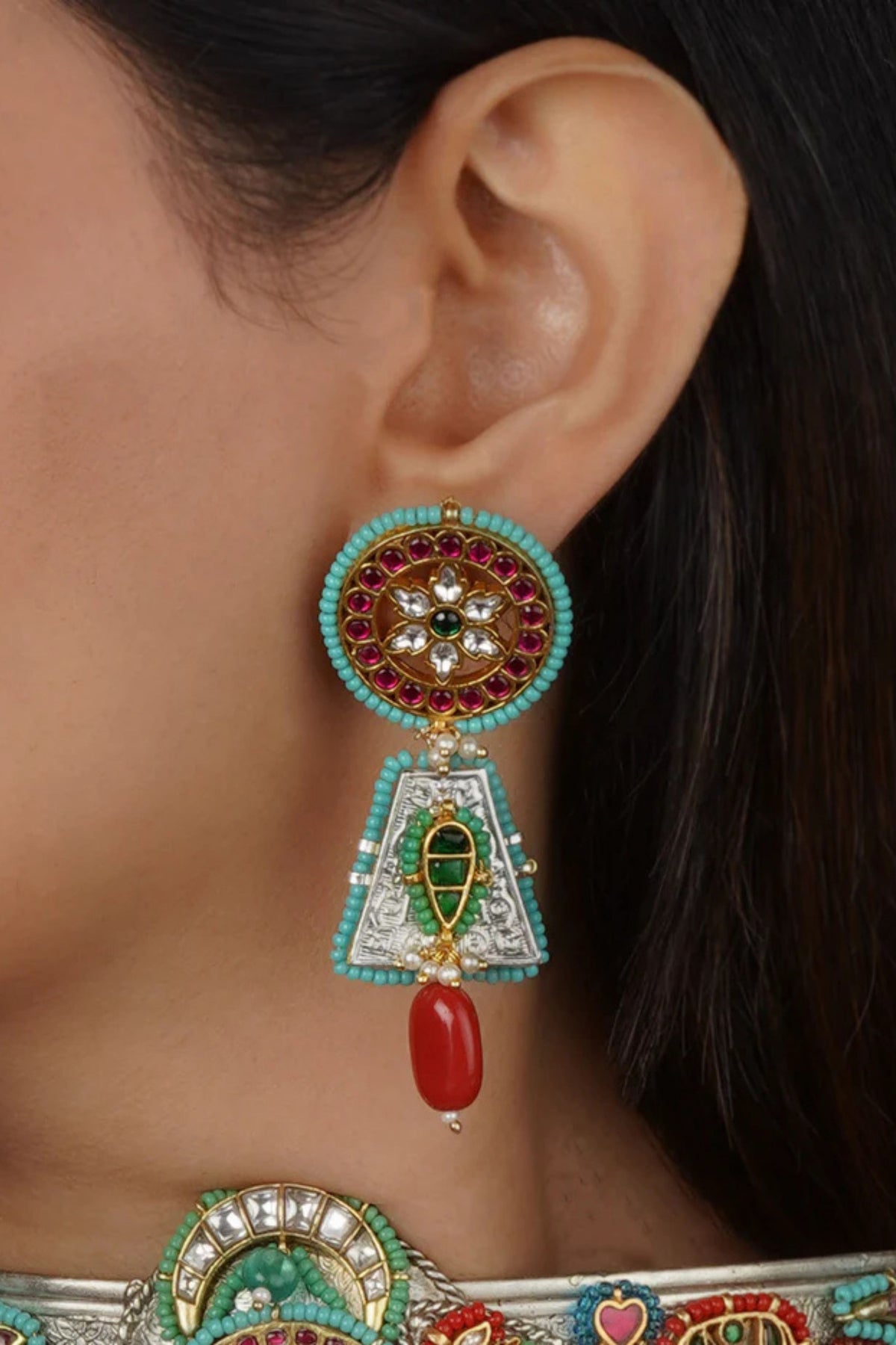 Multicolor Tribal Necklace Set