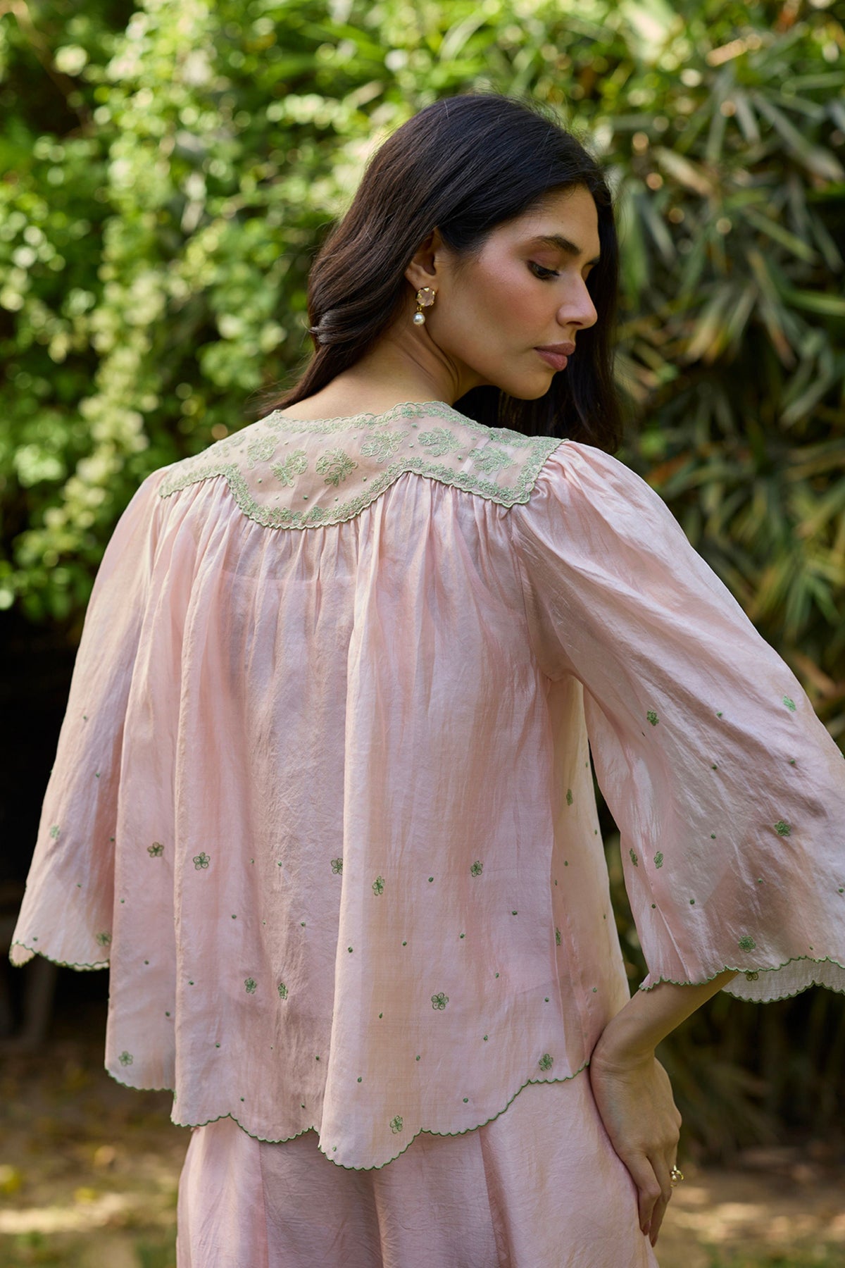 River Fork Pink Embroidered Blouse