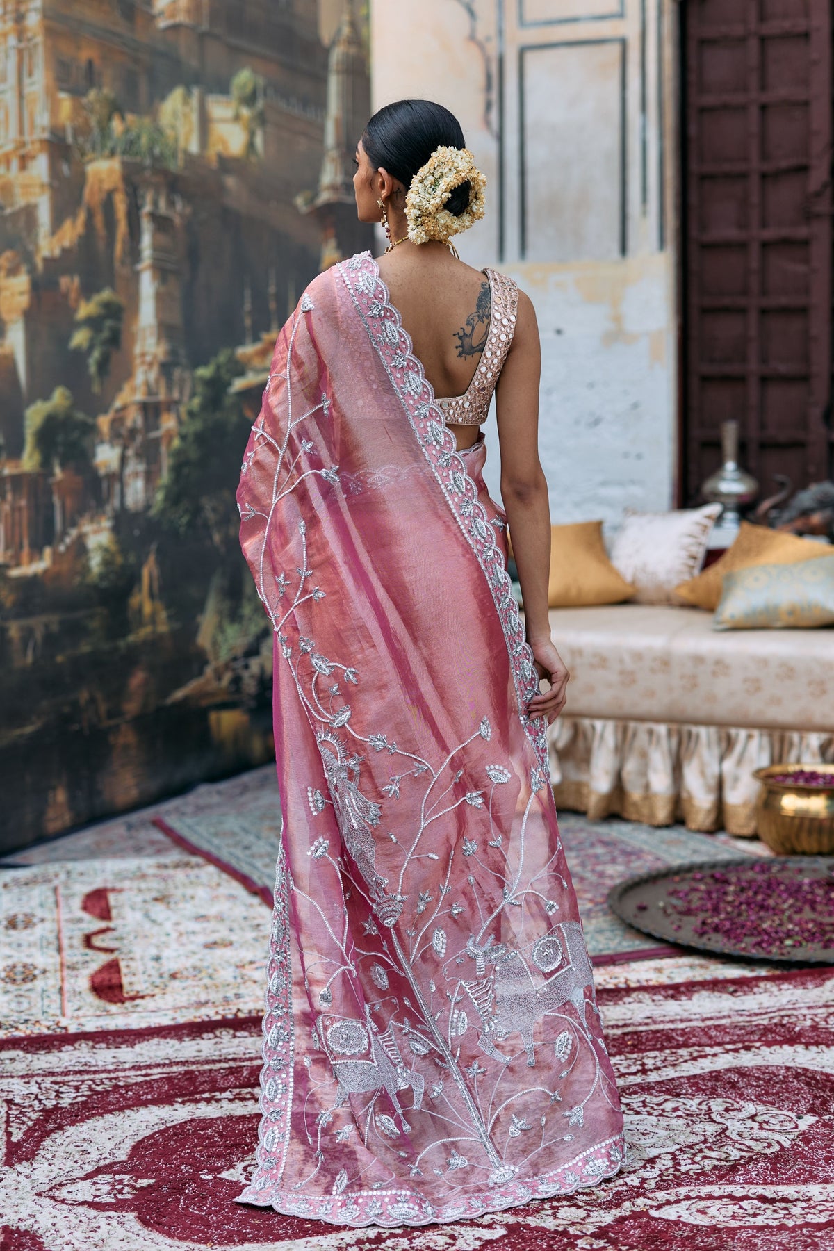 Krishna Shveta Saree Set