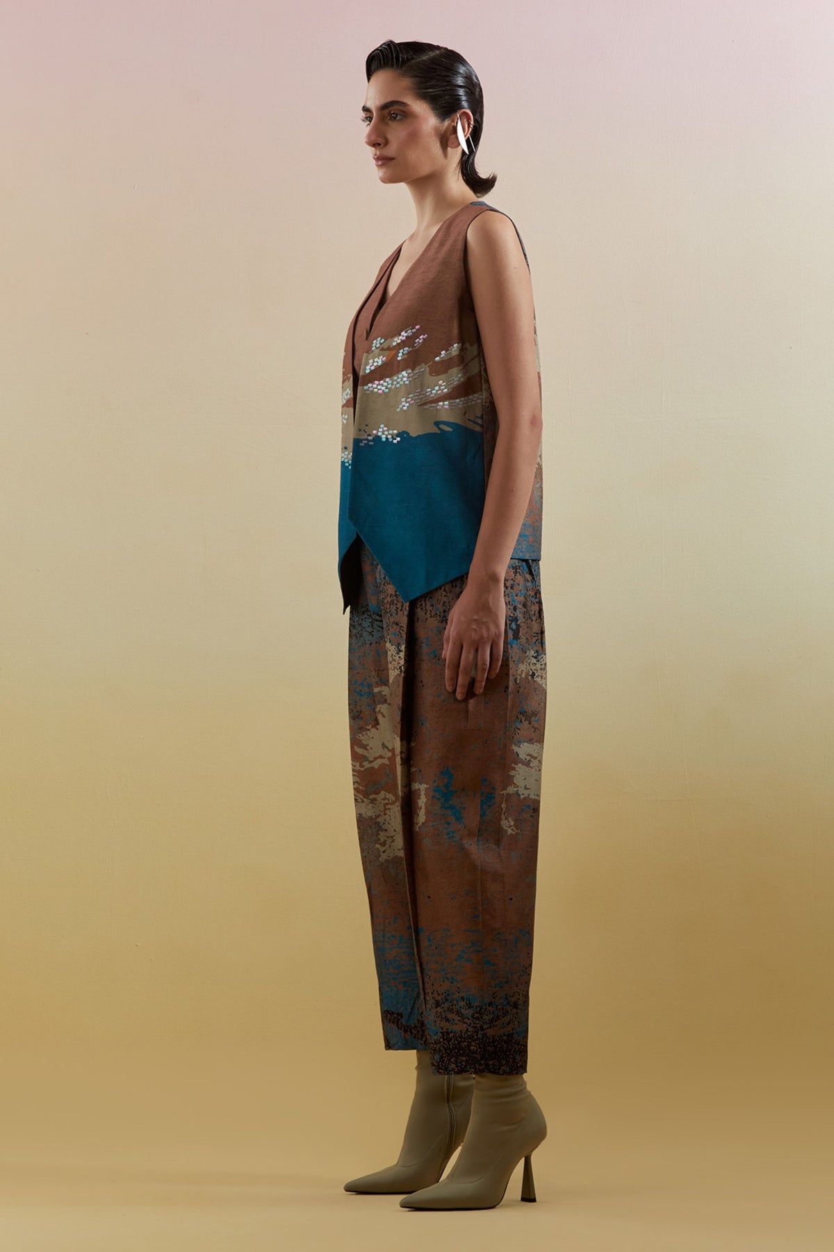 Gliss Brown & Blue Co-ord Set