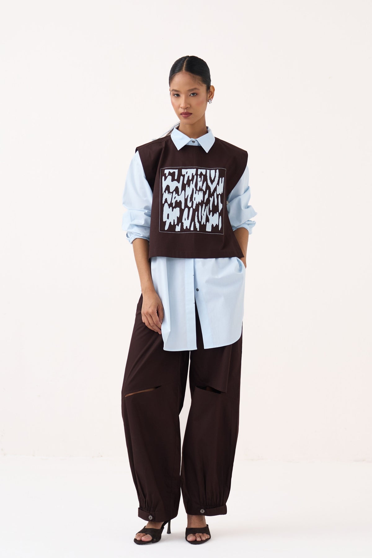 Ice Blue Patch Overlay Co-Ord Set