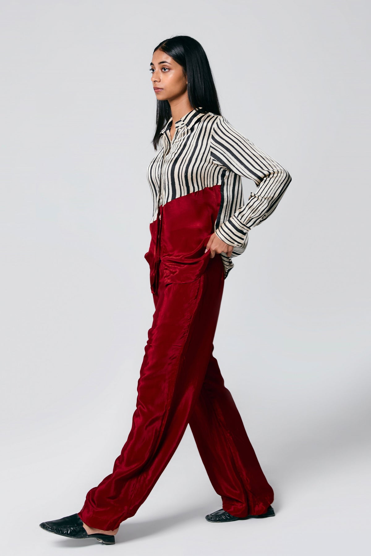 Multicolour Diagonal Stripes Co-ord Set