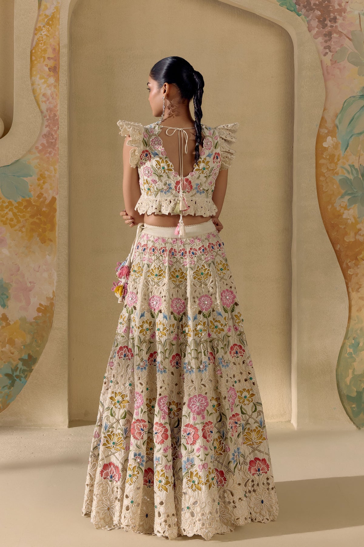 Ivory Floral Bloom Lehenga