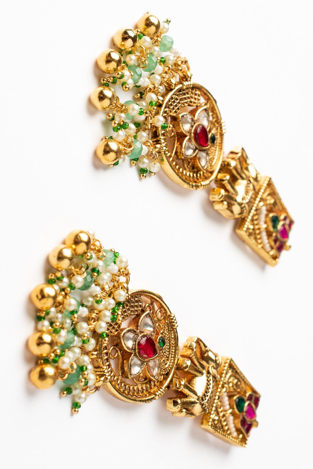 Gold Plated Multicolored Beads Short Necklace Set
