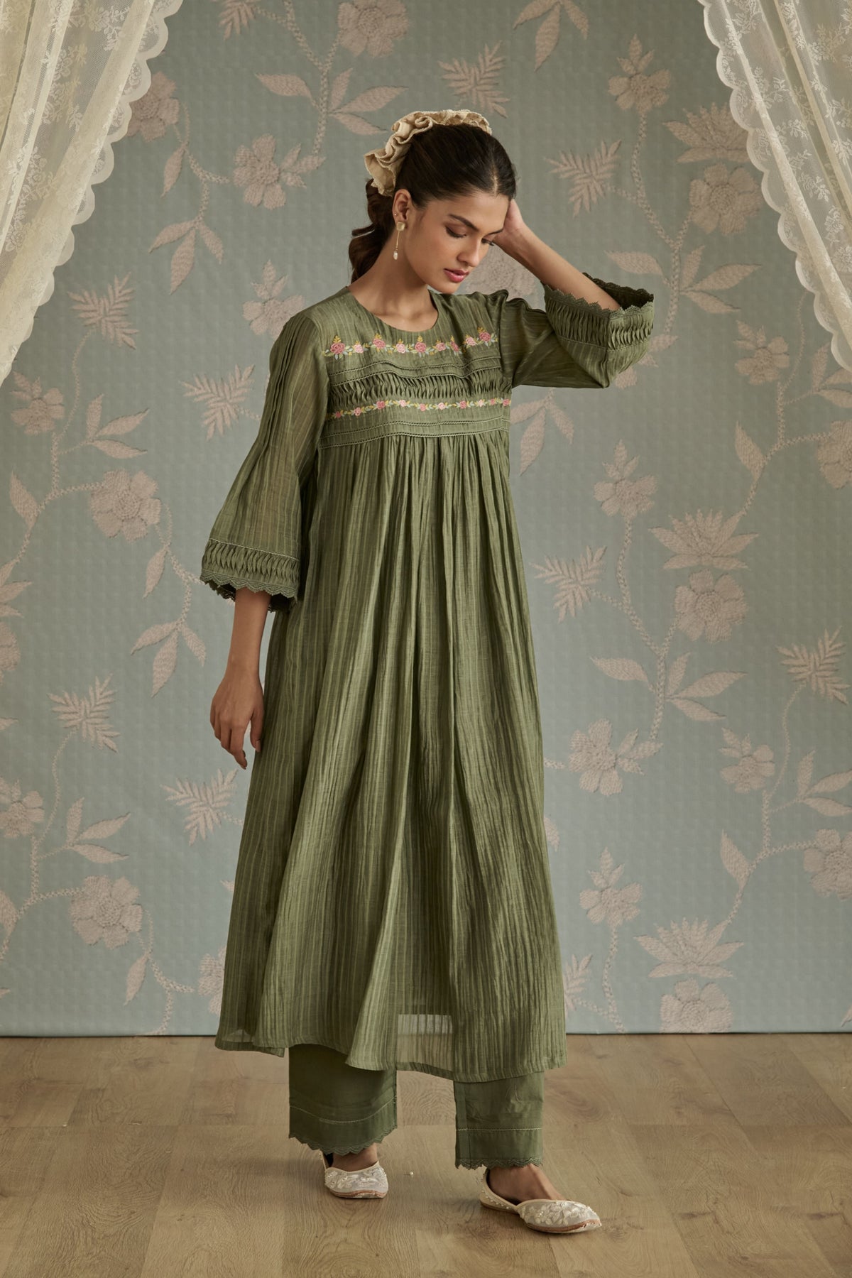 Green Rosa Tunic Set