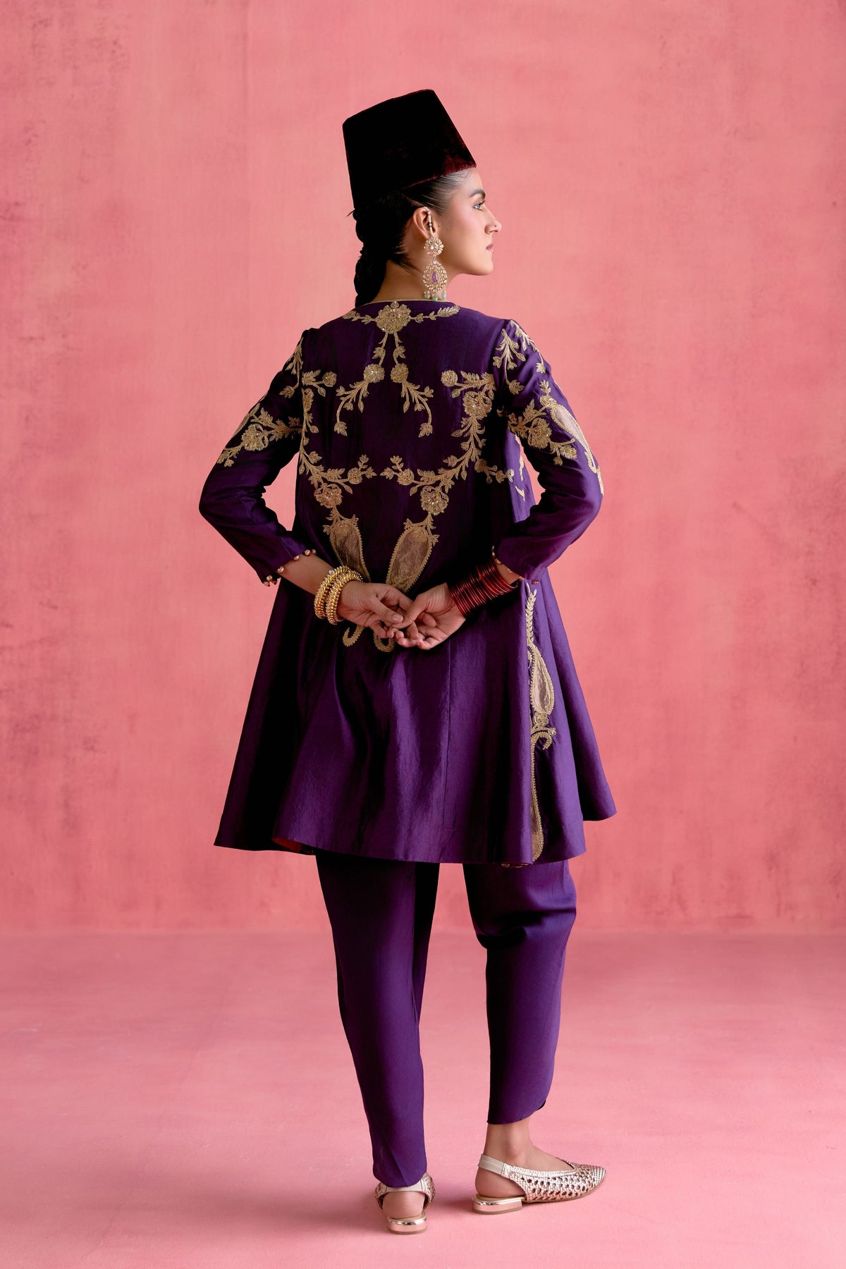 Nargis Purple Dhoti Set