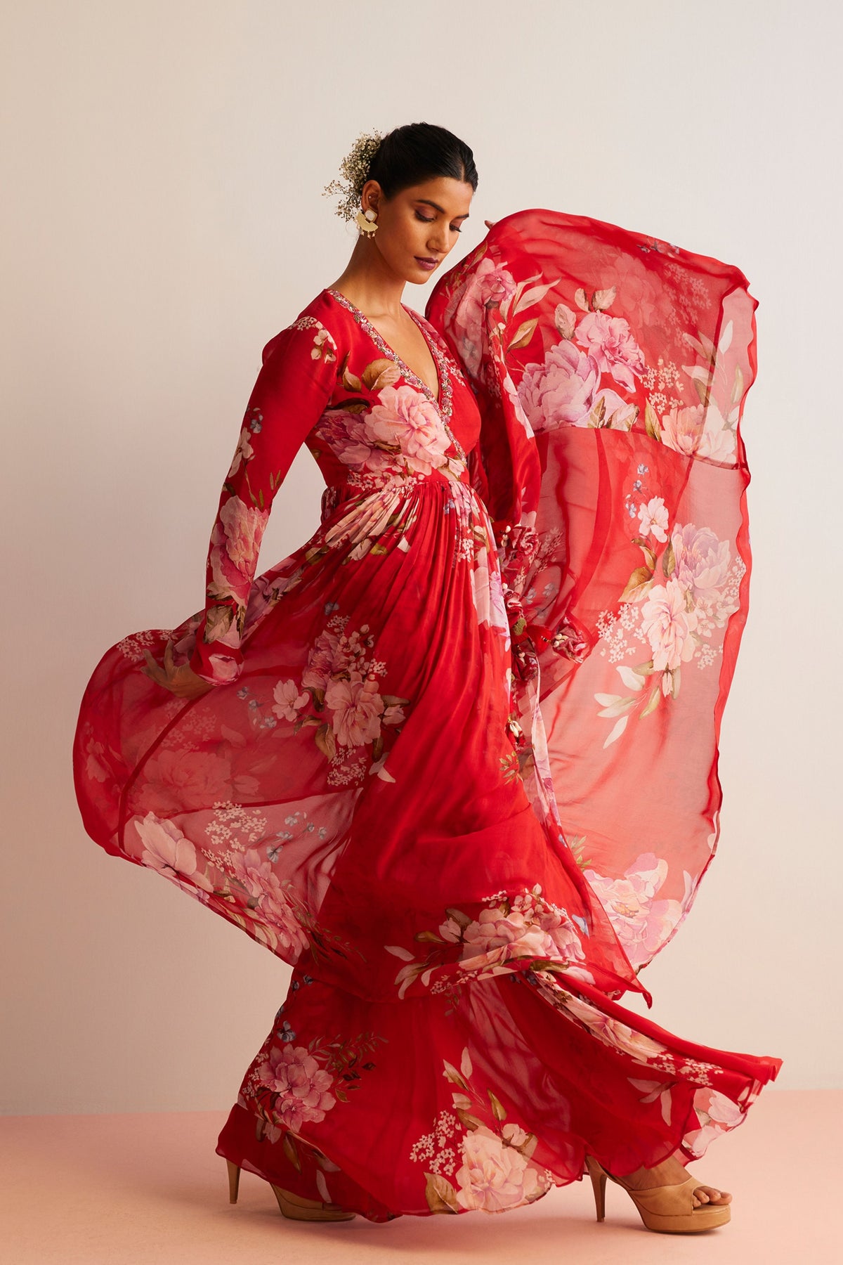 Kamya Red Angrakha Set