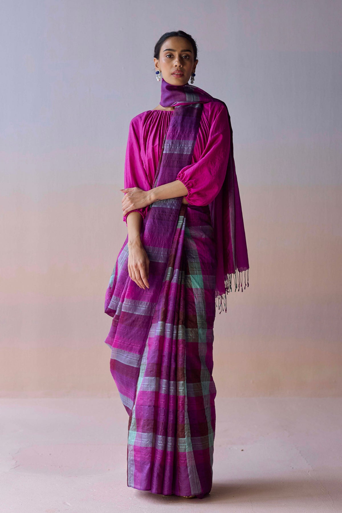 Aurora Checkered Saree