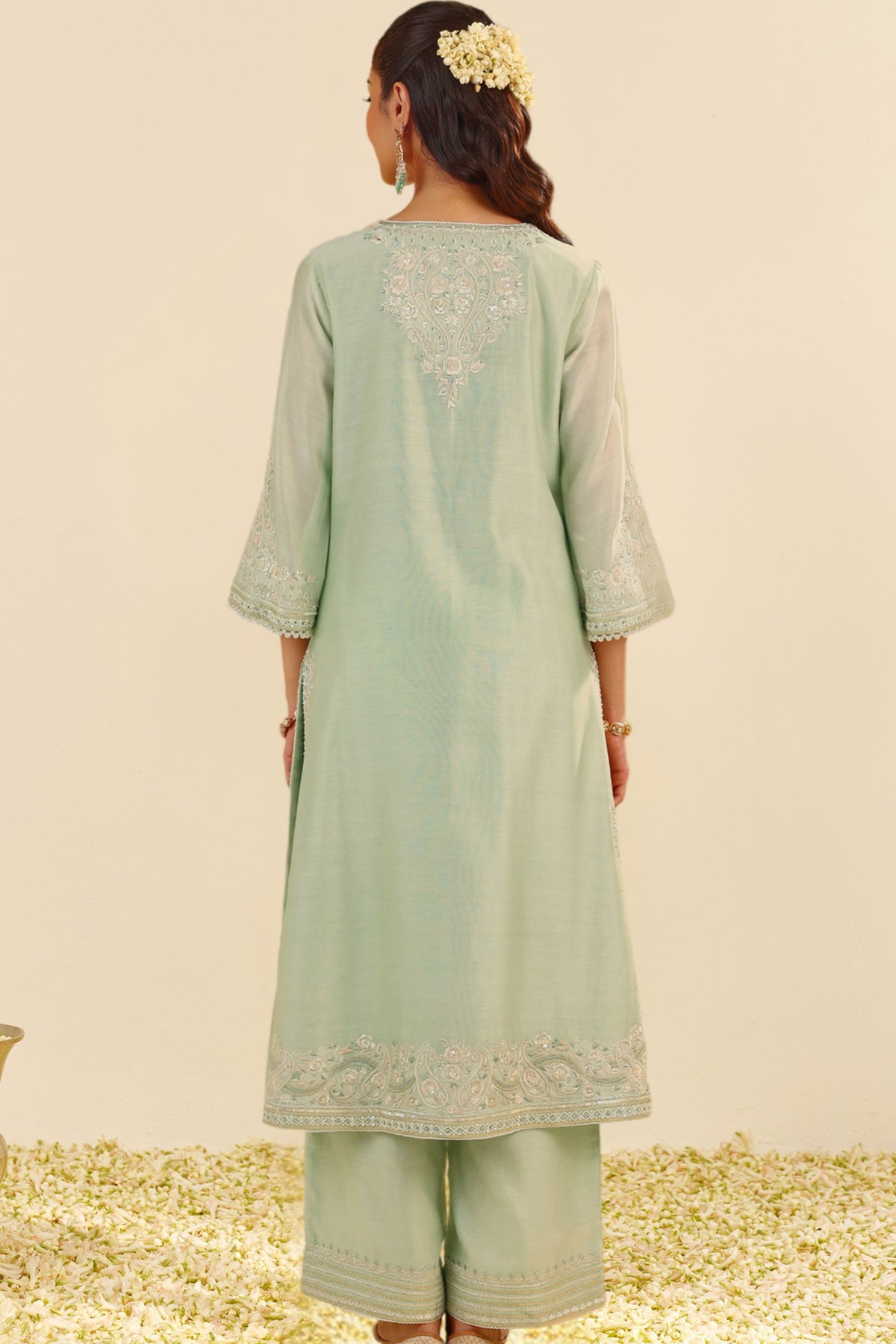 Mint Green Kurta With Palazzo