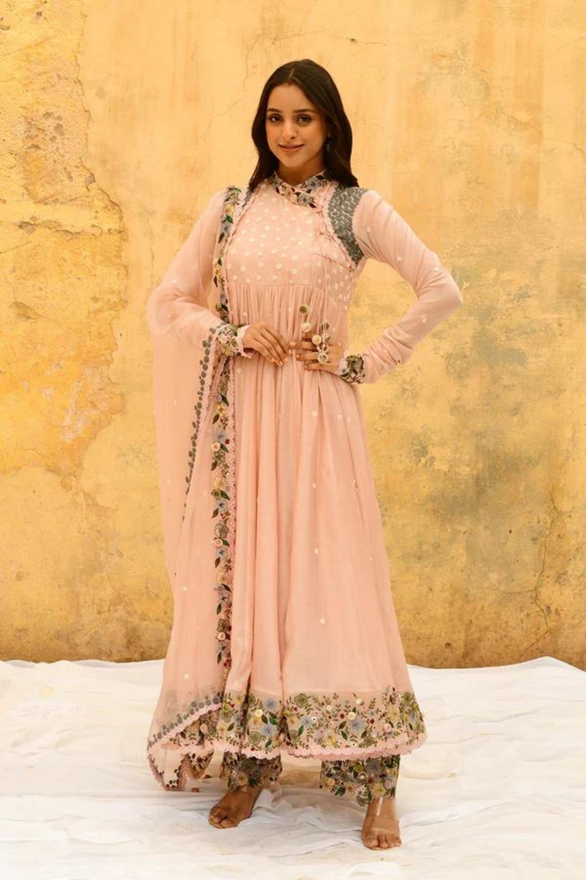 Pink Orchid Poshak Anarkali Set