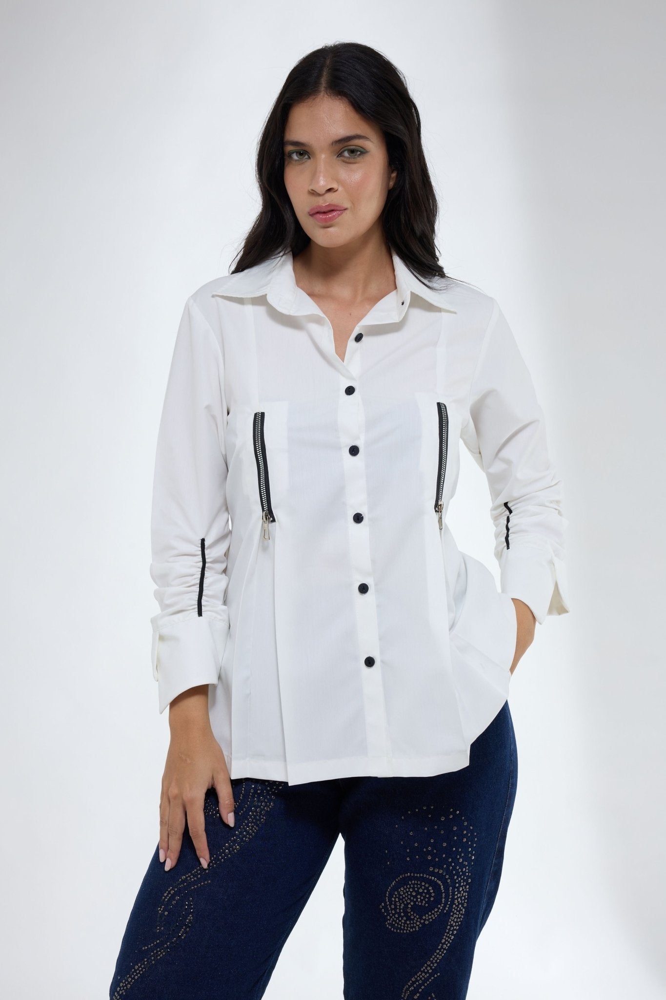 Zip Detailing Shirt - Krati Jain - Elahe