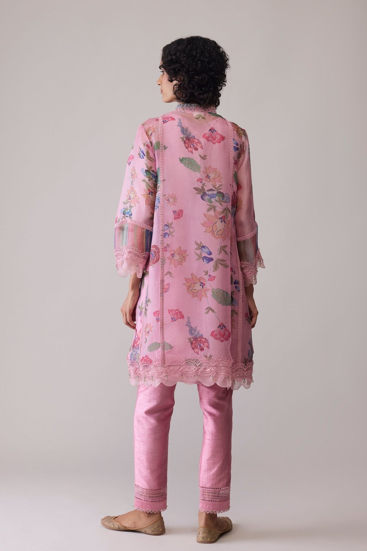 Farida Pink Print Kurta Set
